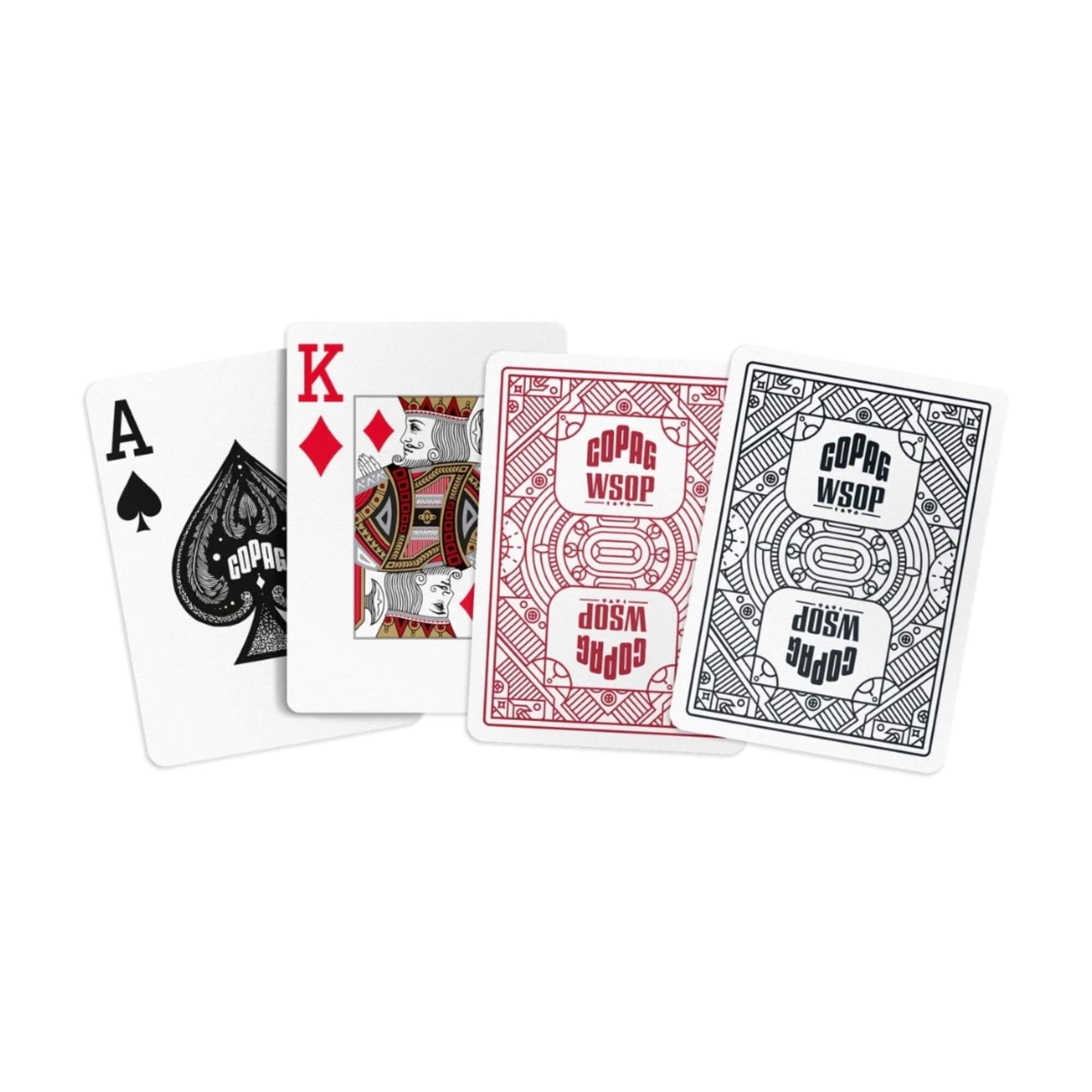 Kit 2 Peças Baralho WSOP Single Deck Verso Vermelho/Preto Copag - 35852