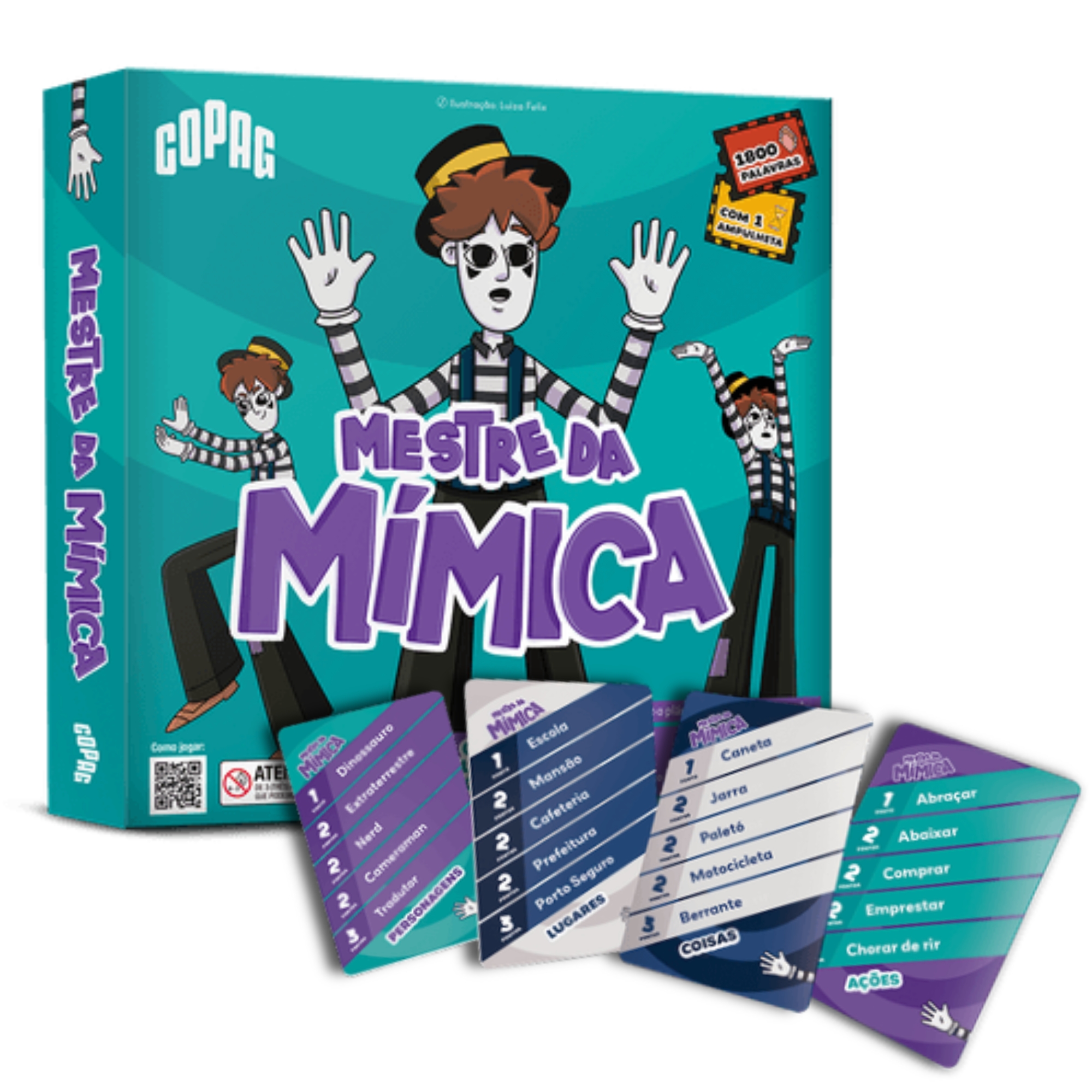 Jogo Infantil Mestre da Mímica 180 Cartas com Ampulheta Copag - 35858