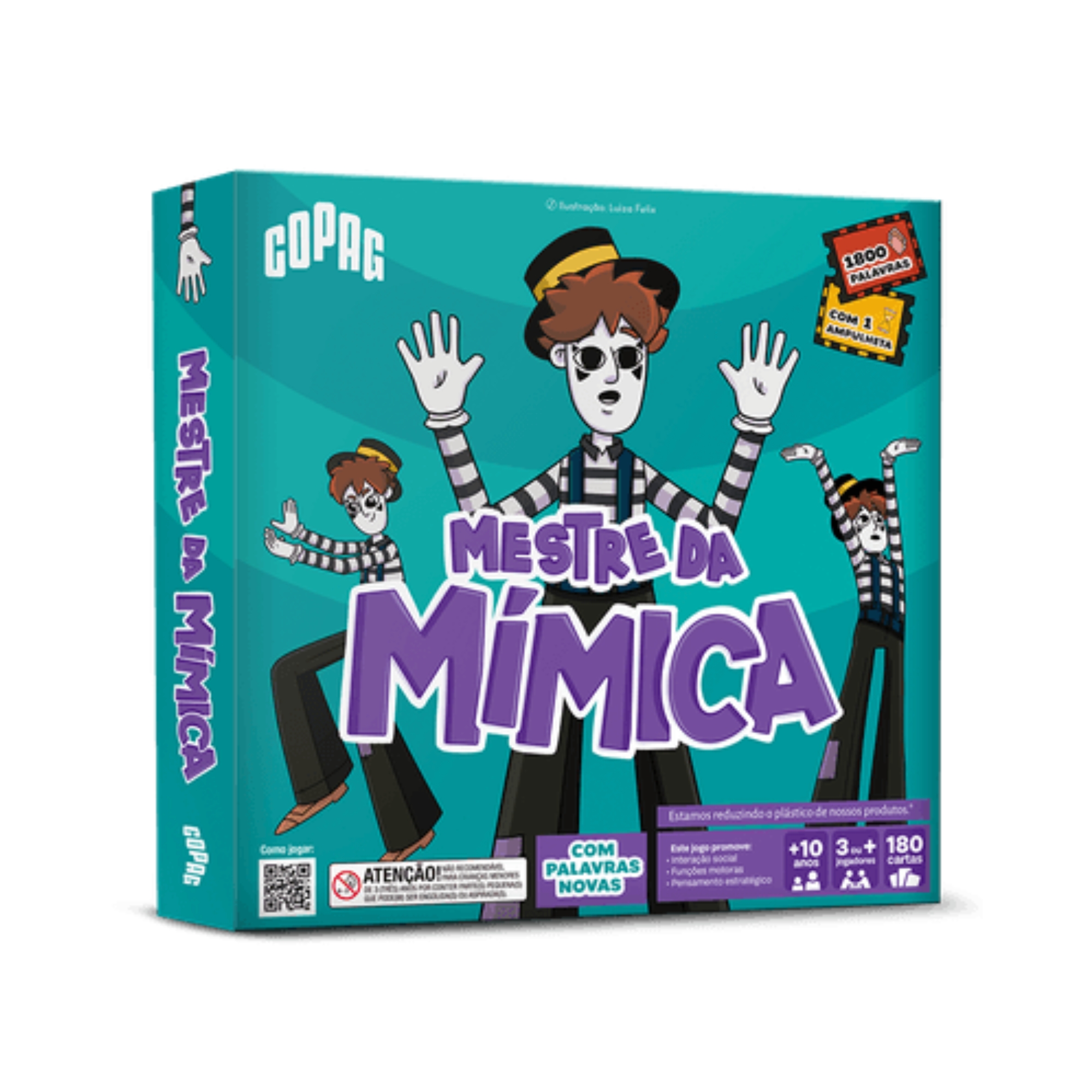 Jogo Infantil Mestre da Mímica 180 Cartas com Ampulheta Copag - 35858