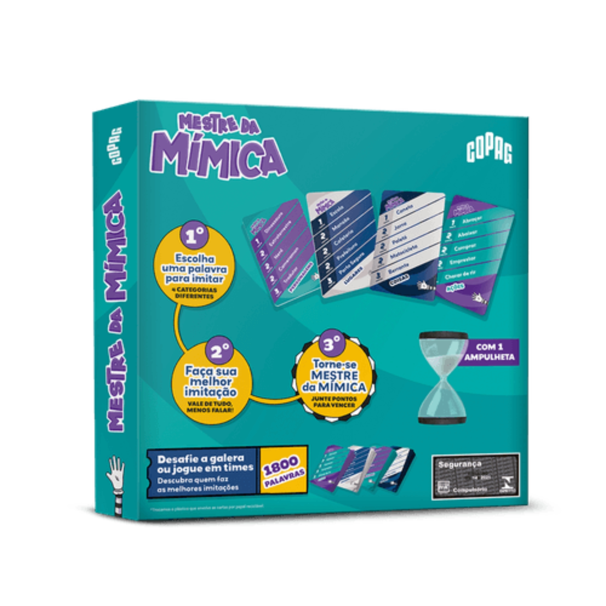 Jogo Infantil Mestre da Mímica 180 Cartas com Ampulheta Copag - 35858