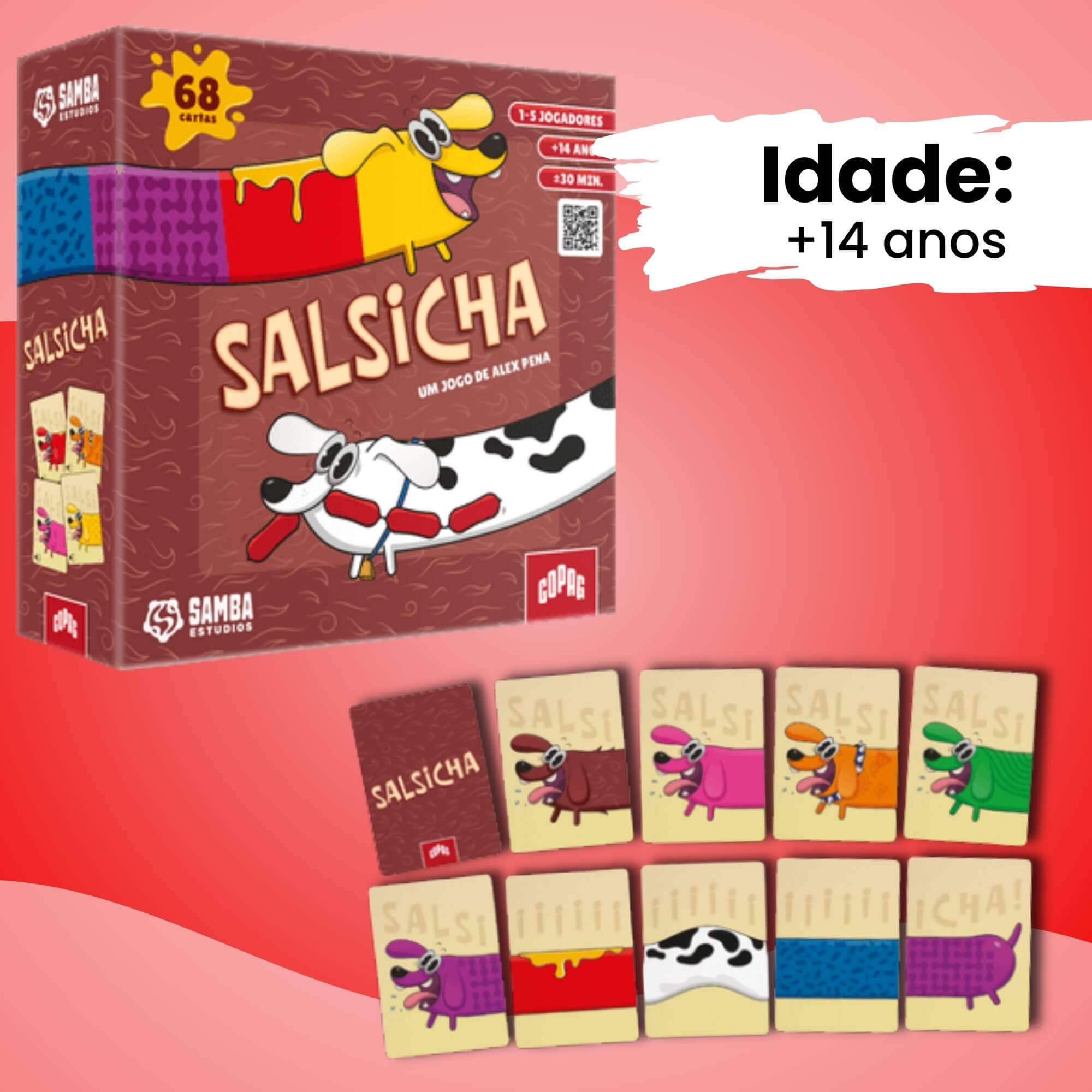 Jogo de Cartas Infantil Salsicha 1 a 5 Jogadores Copag - 36031