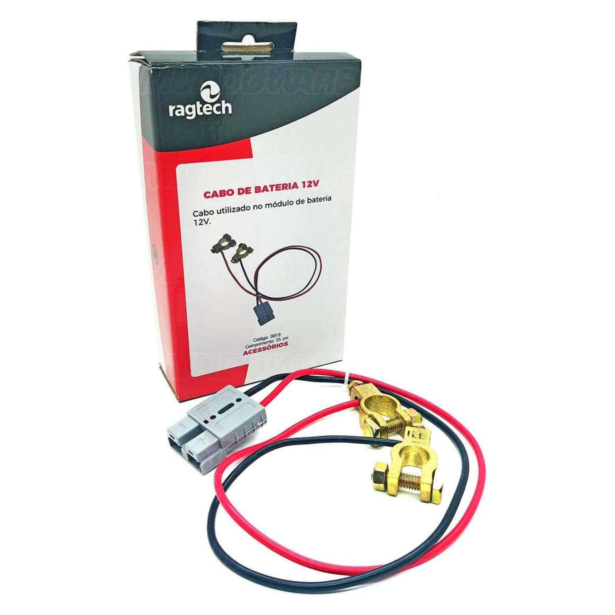 Cabo p/ Módulo de Bateria 12V 55cm Ragtech - 20CAB0019