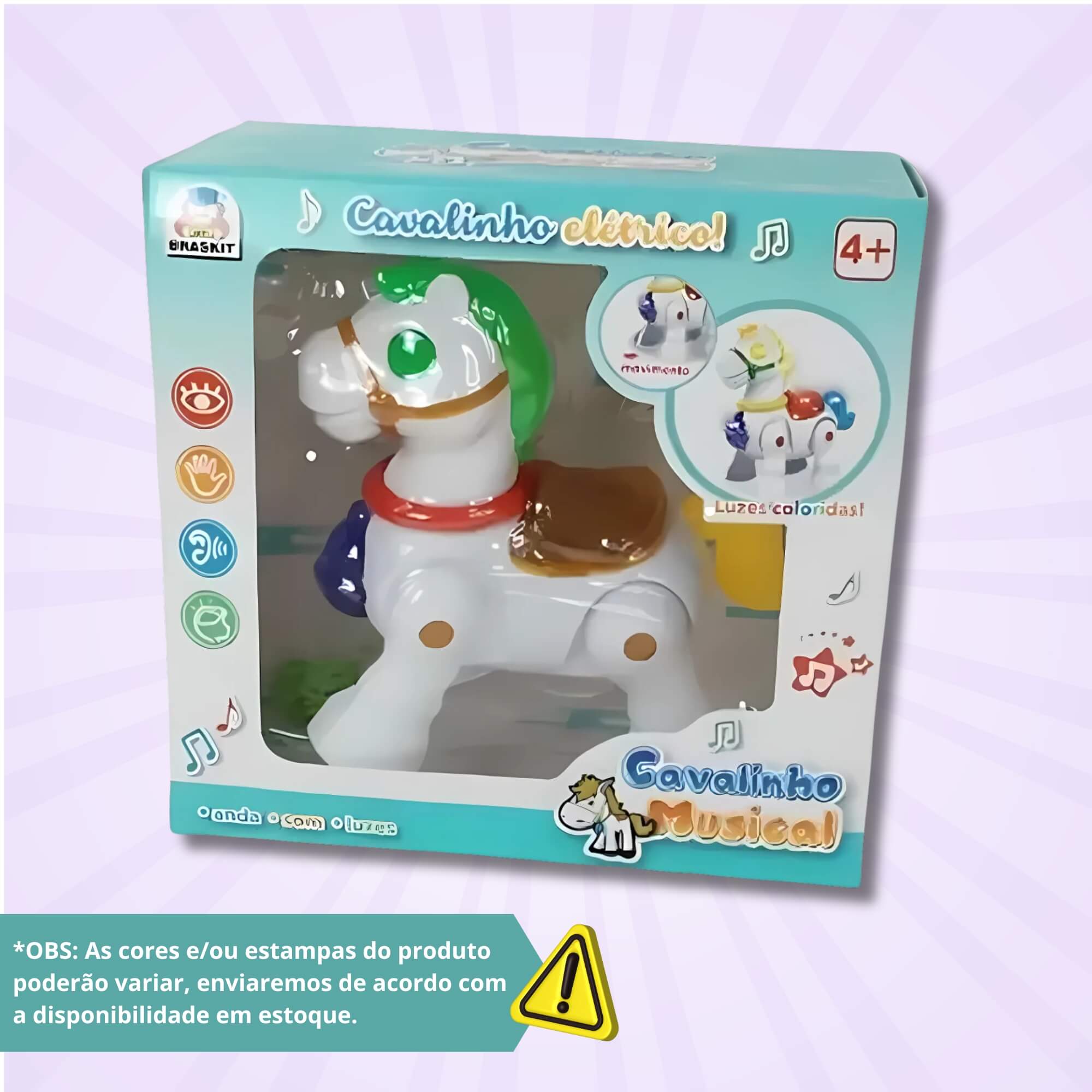 Brinquedo Infantil Cavalinho Musical com Luz e Som Braskit - 1802