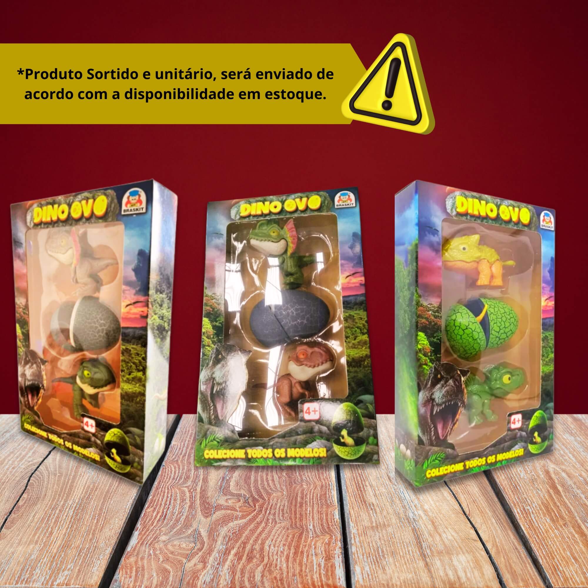 Brinquedo Infantil Dino Ovo Sortido e Unitário Braskit - 0803
