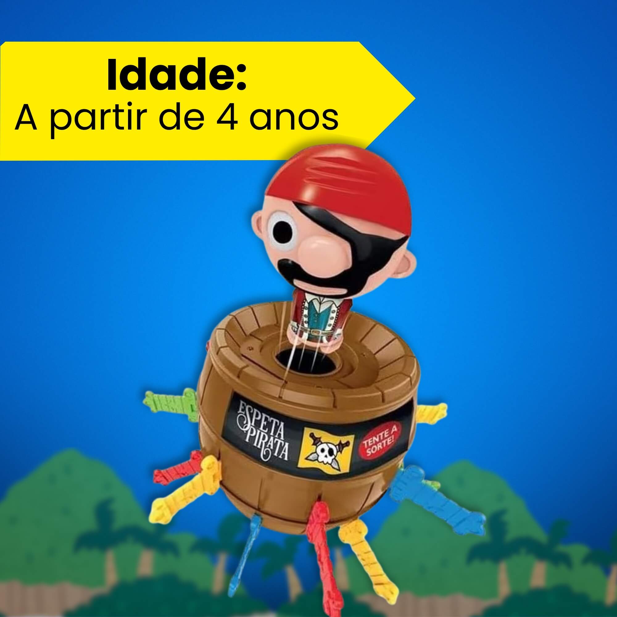 Jogo Infantil Espeta Pirata +4 Anos Braskit - 1006