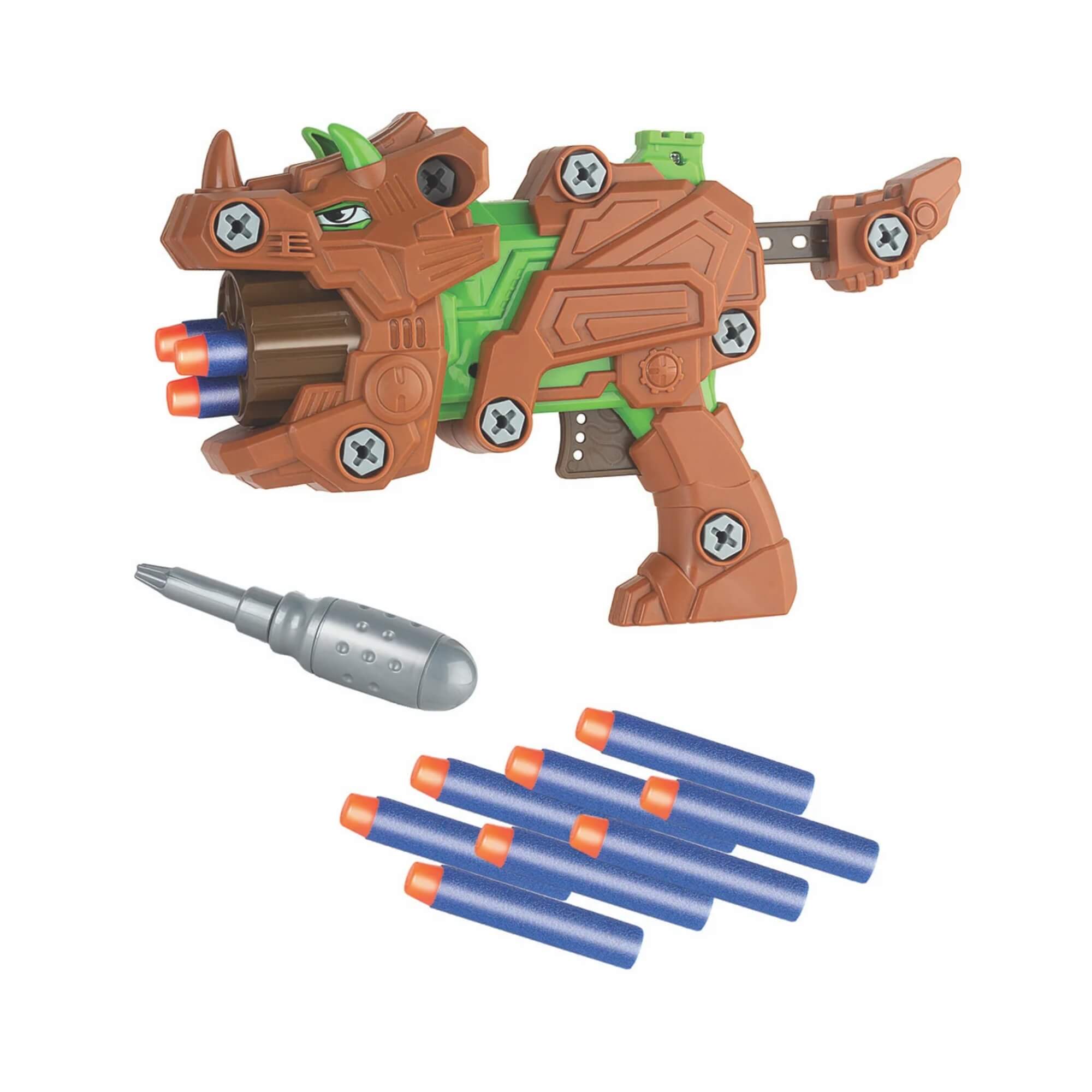 Brinquedo Infantil Lançador de Dardos Dino Darts TR com 8 Dardos e Chave Braskit - 1100