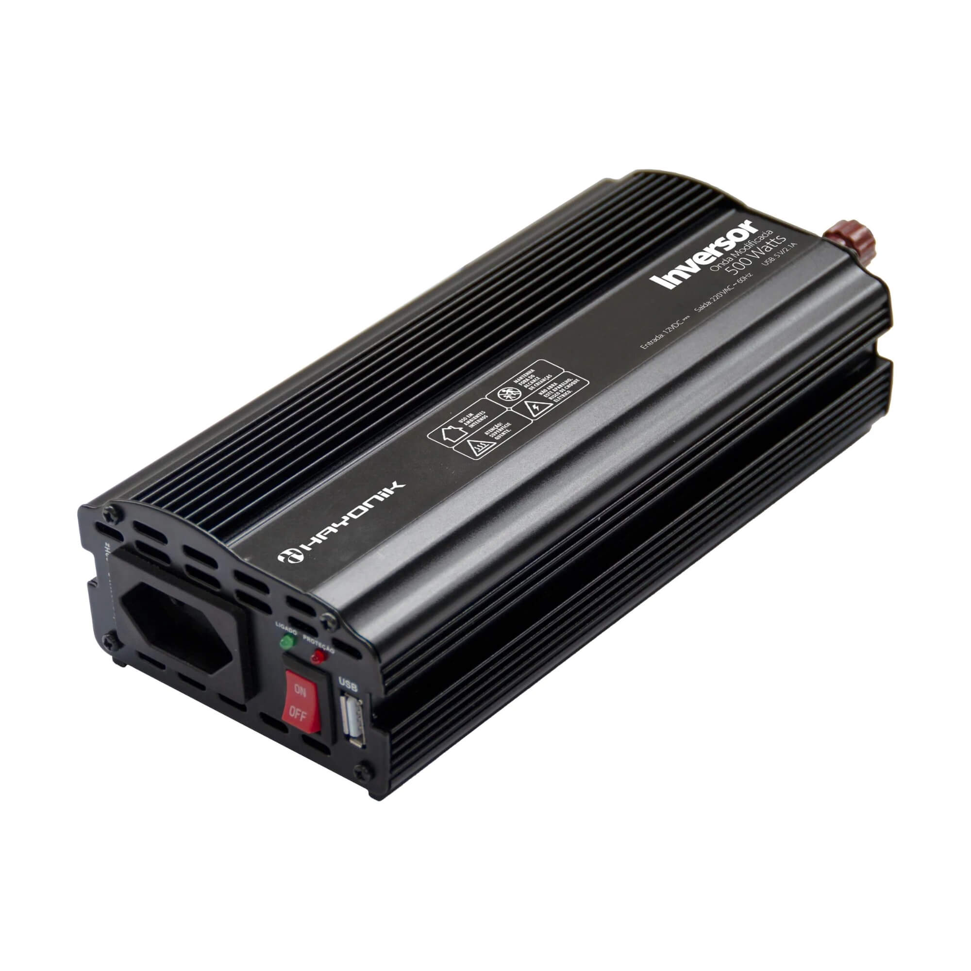 Inversor Automotivo MSW1205 Onda Modificada 500W 12V/220V Hayonik - 0000084828