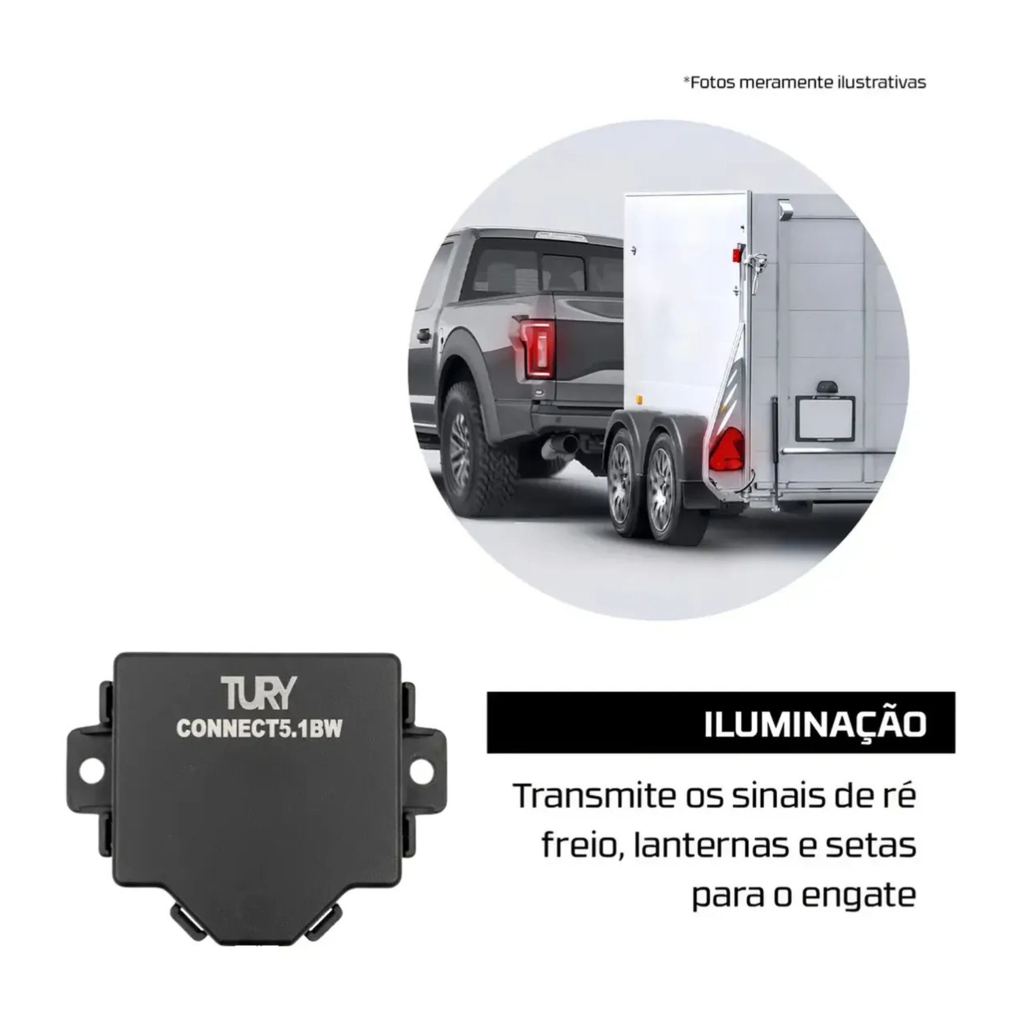 Módulo Iluminação de Engate Jeep Compass A partir de 2017 Tury - CONNECT5.1BW