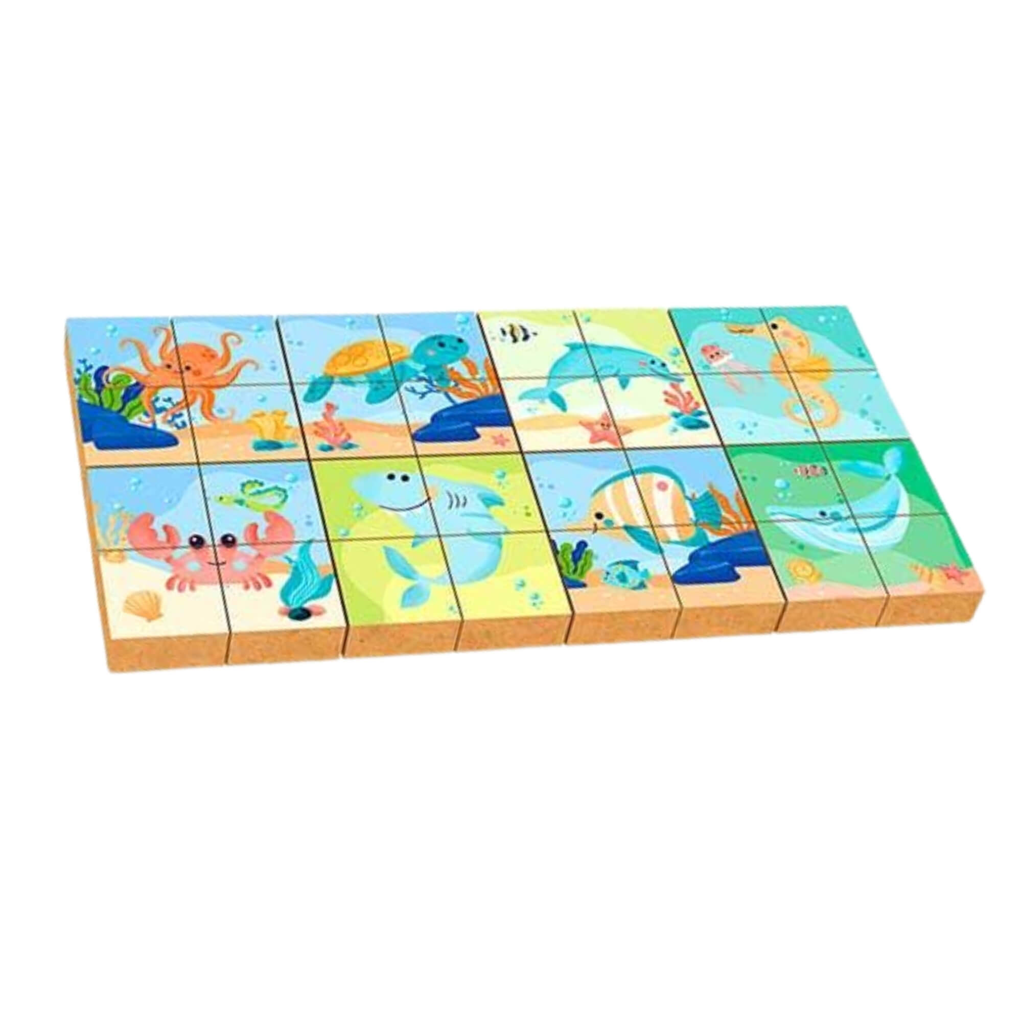 Brinquedo Infantil Blocos Pedagógicos Fundo do Mar Quebra-Cabeça 32 Peças Xalingo - 15287