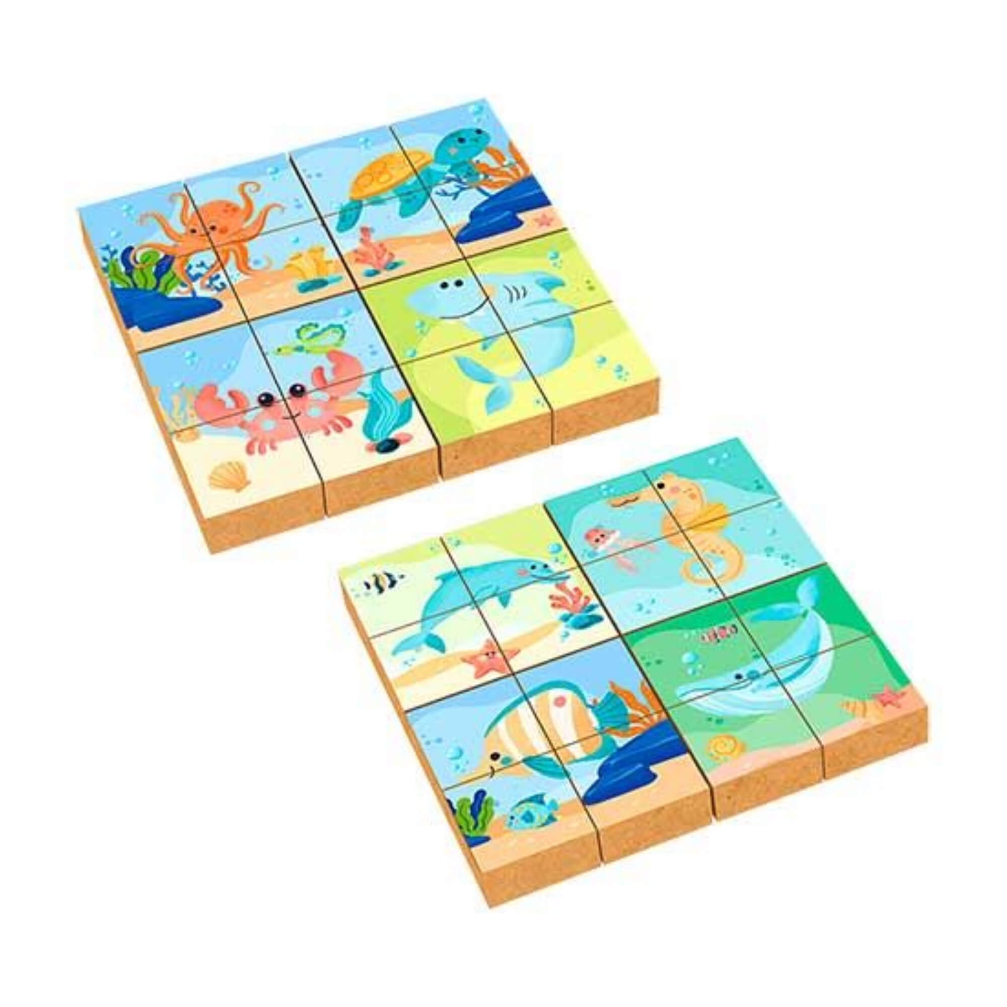 Brinquedo Infantil Blocos Pedagógicos Fundo do Mar Quebra-Cabeça 32 Peças Xalingo - 15287