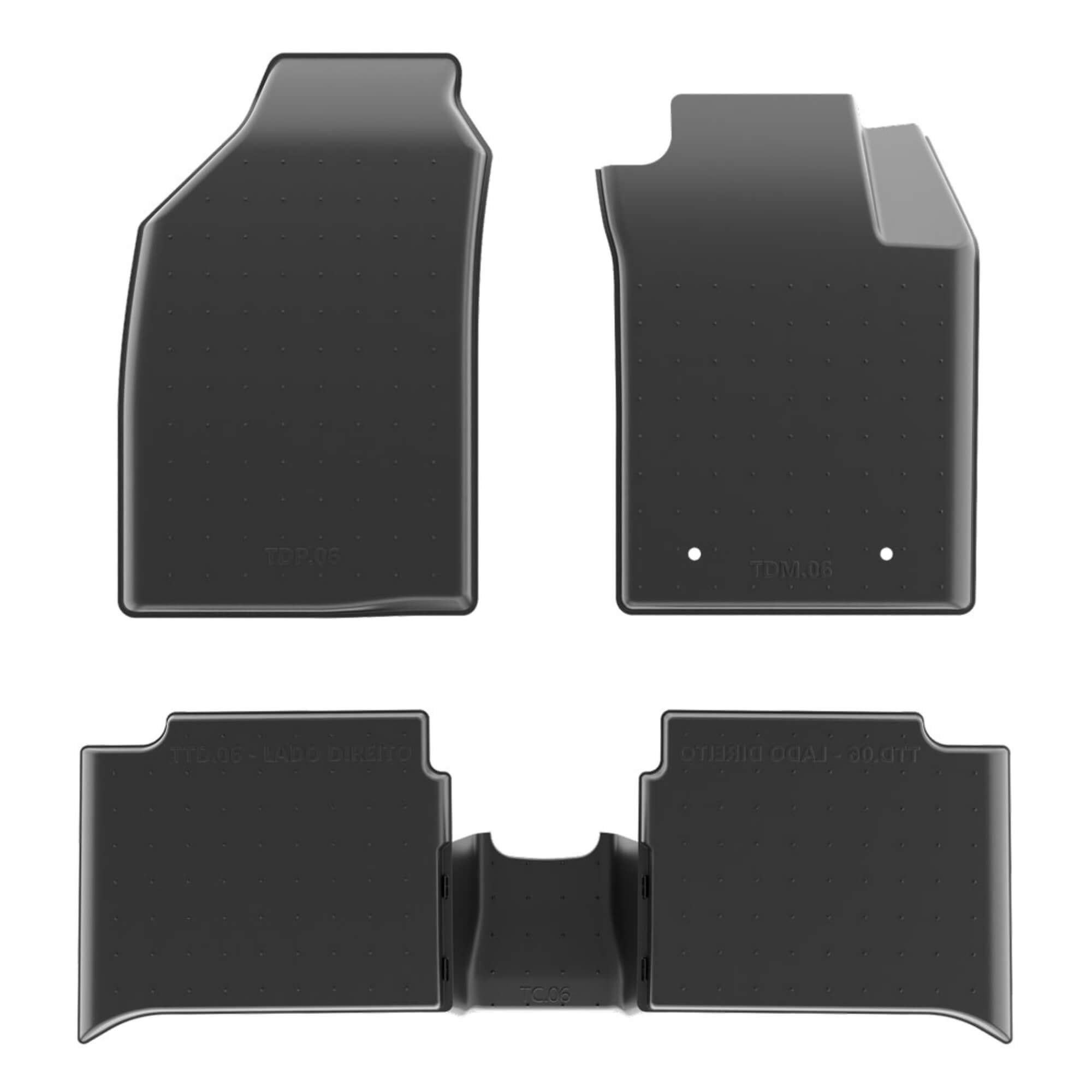 Tapete Tipo Bandeja 4P Preto Modelo Fastback 2022 em diante c/ 5 Peças Grid - TB01002