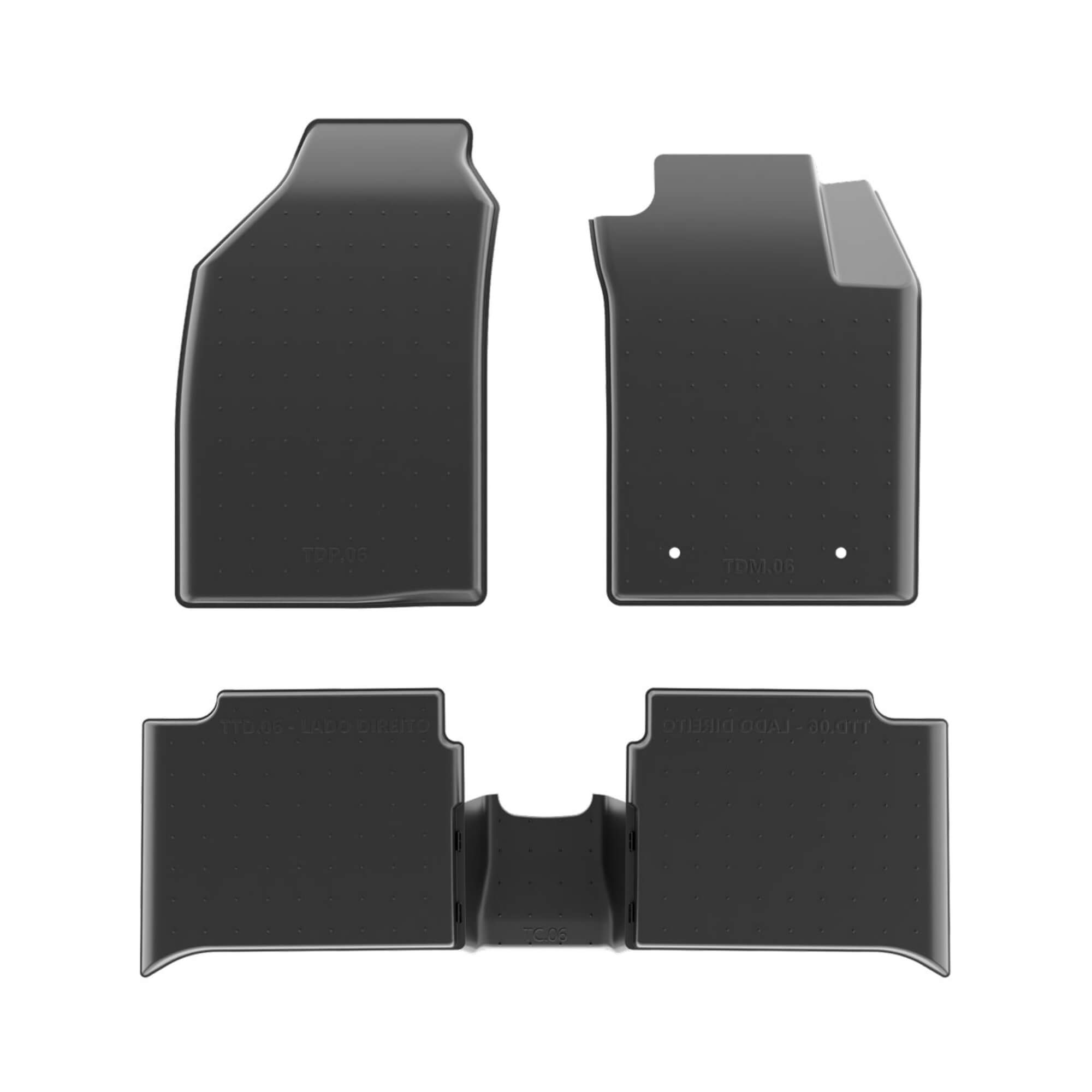 Tapete Tipo Bandeja 4P Preto Modelo Pulse 2021 em diante c/ 5 Peças Grid - TB01003