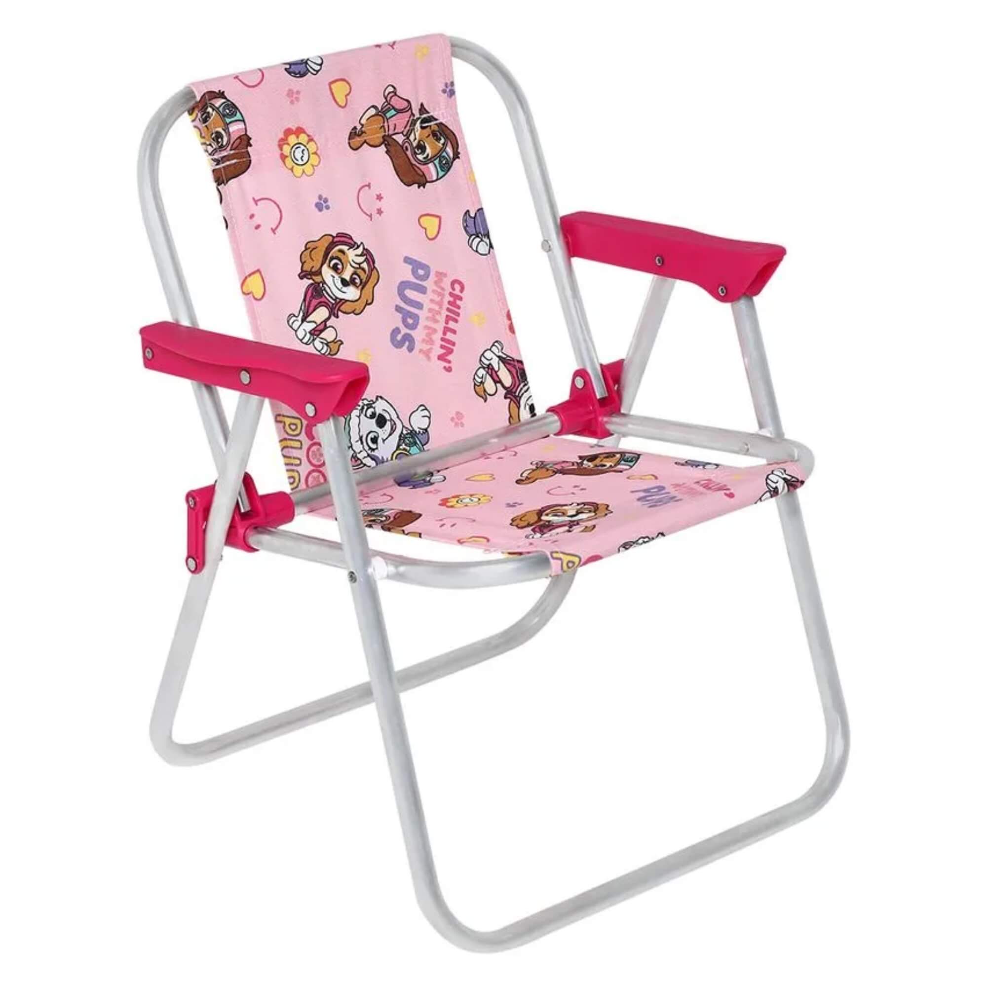 Cadeira Infantil Alumínio Patrulha Canina Rosa (P55) Bel - 023610
