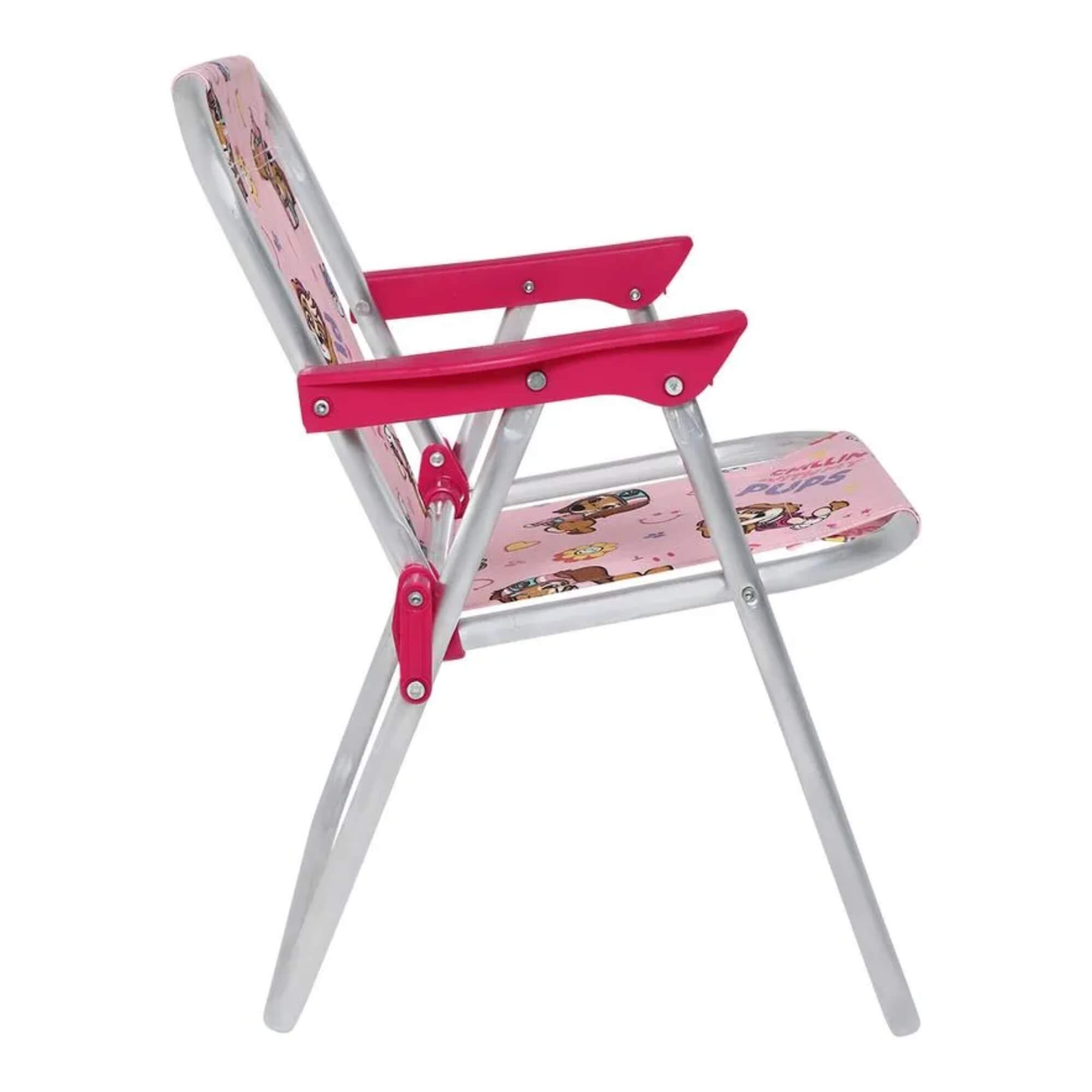 Cadeira Infantil Alumínio Patrulha Canina Rosa (P55) Bel - 023610