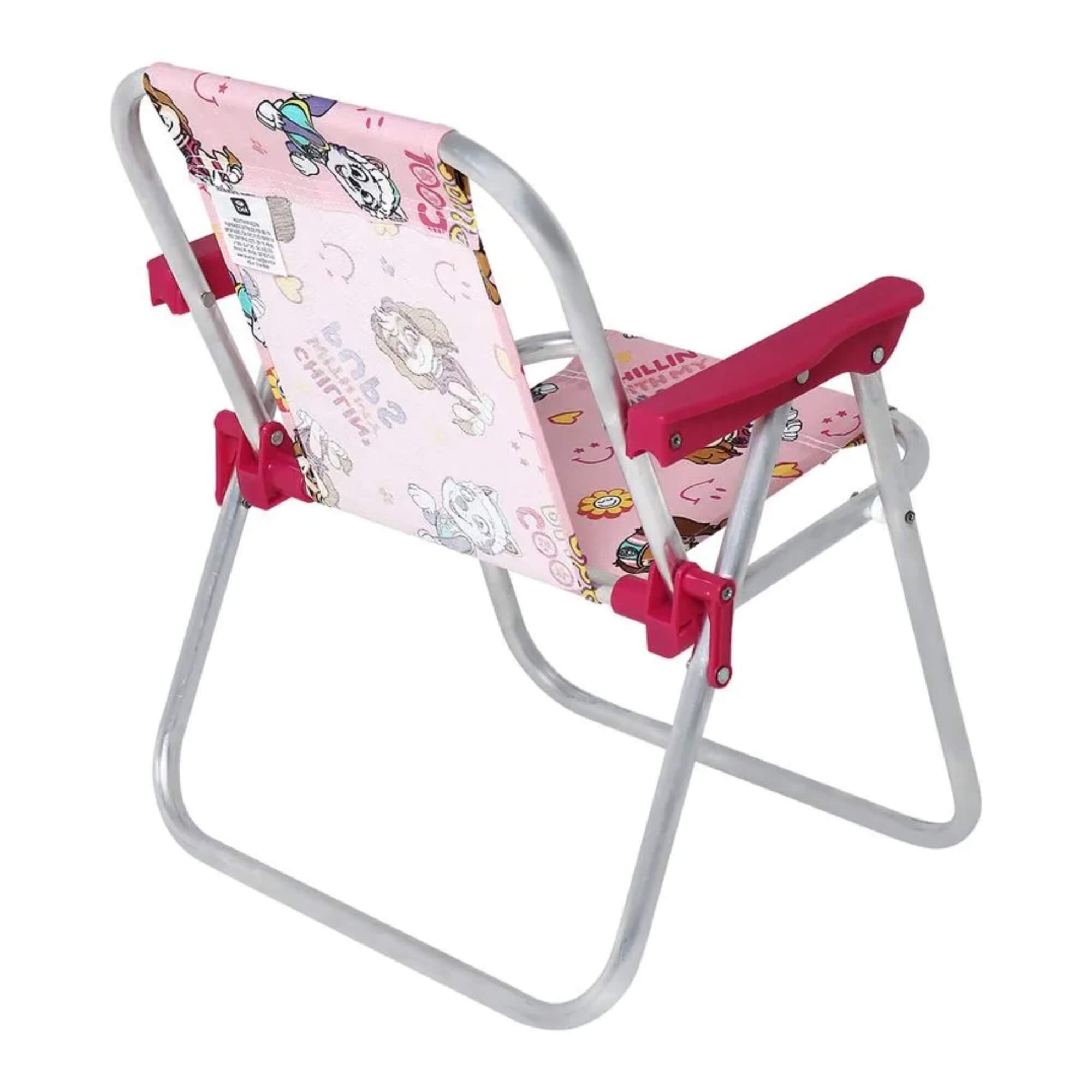 Cadeira Infantil Alumínio Patrulha Canina Rosa (P55) Bel - 023610