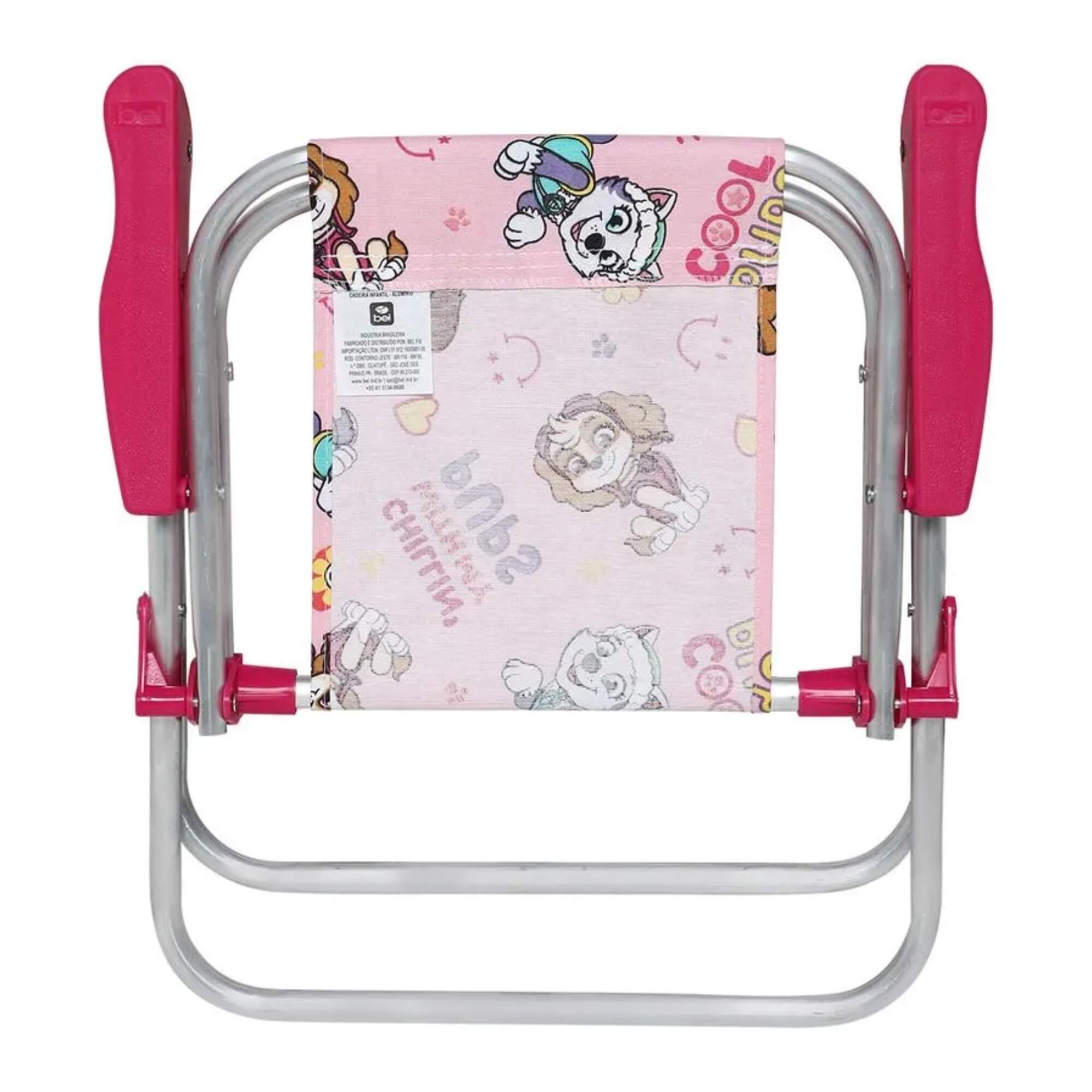 Cadeira Infantil Alumínio Patrulha Canina Rosa (P55) Bel - 023610