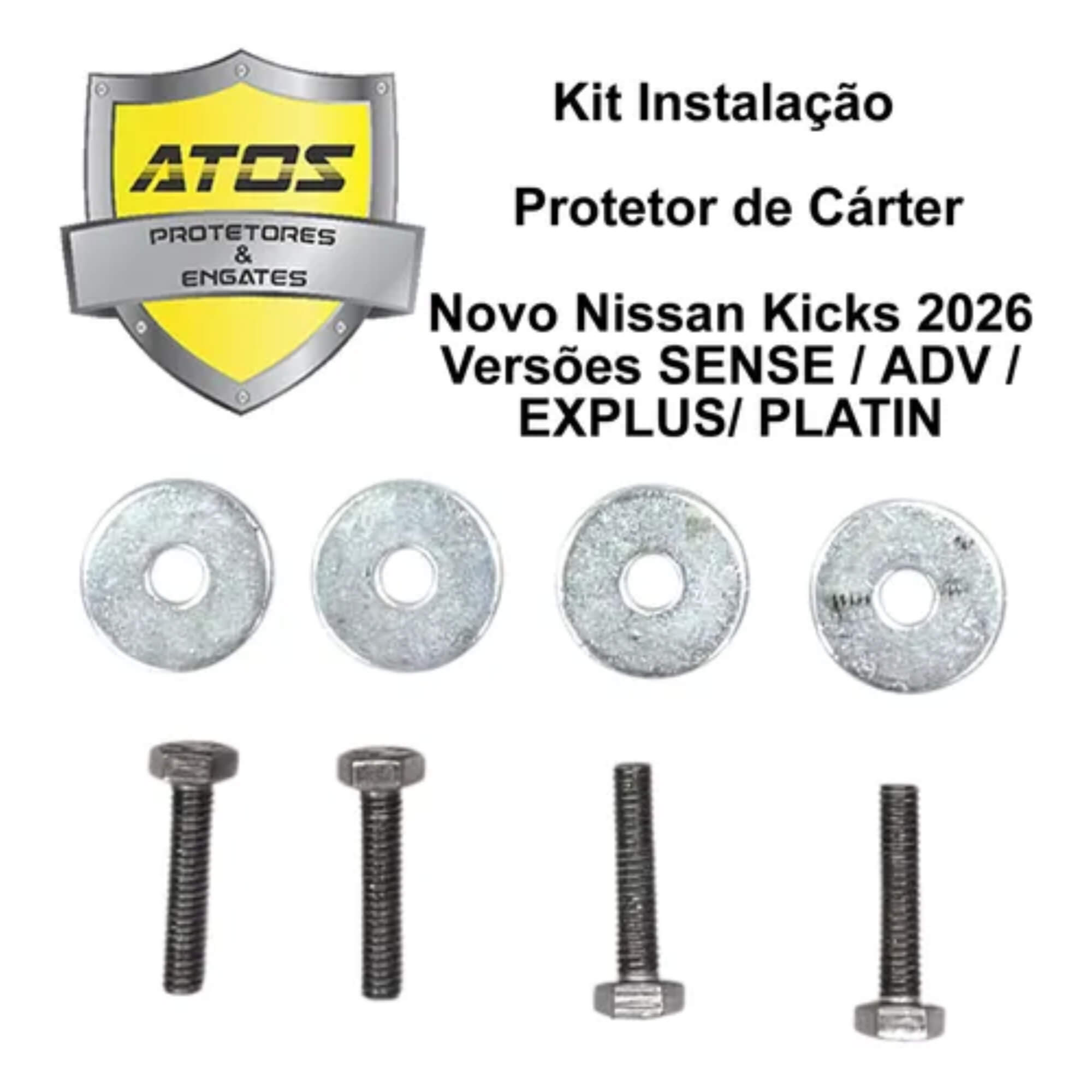 Protetor de Cárter New Kicks 1.0 Turbo (Sense/Advanced/Exclusive) 2026 Atos - AT-7151S