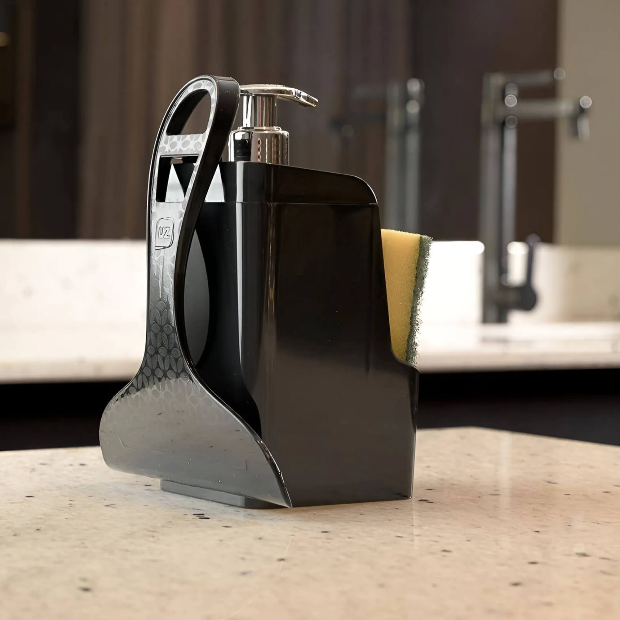 Kit Dispenser Slim PP + Rodo Preto de Plástico UZ Utilidades - UZ1934-PR