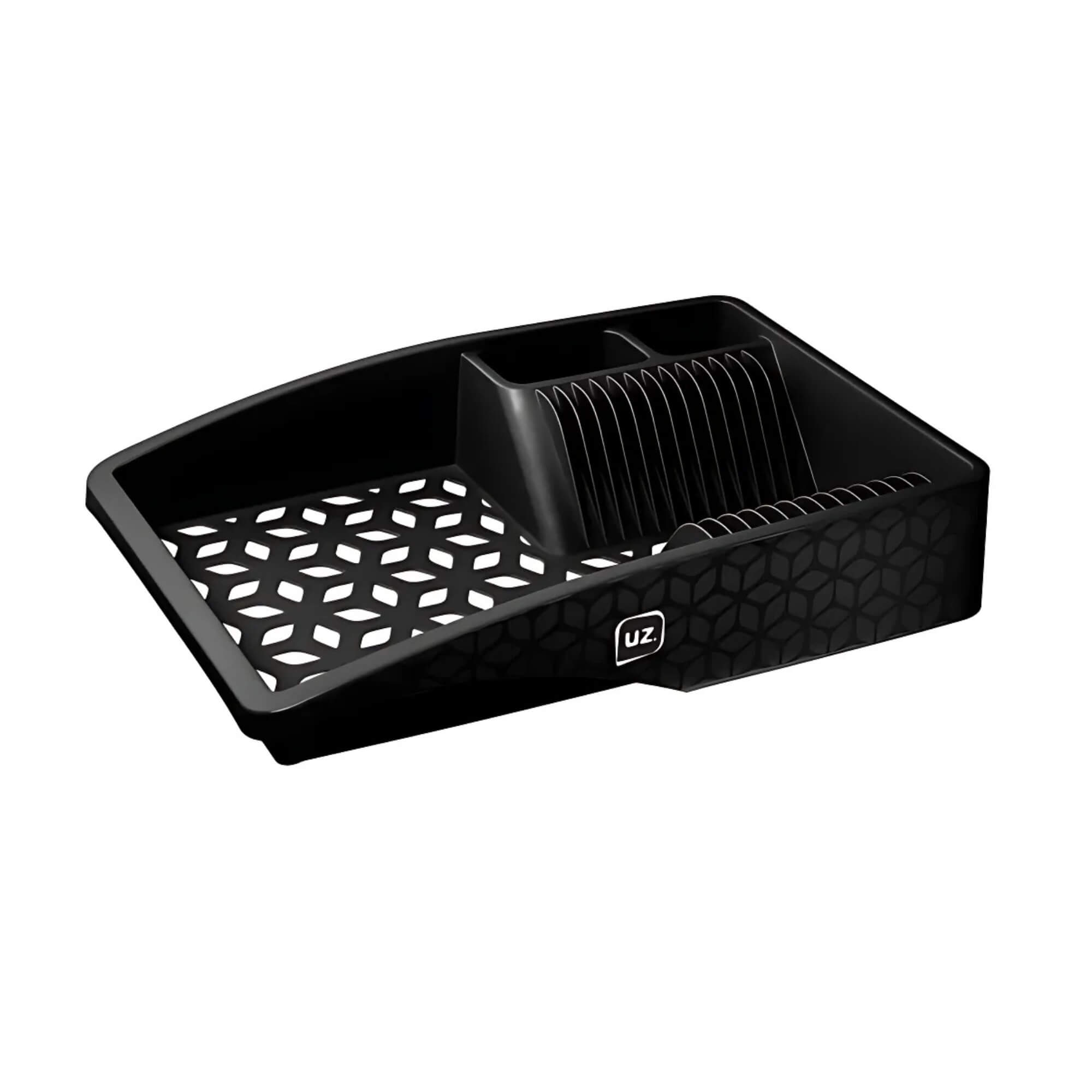 Escorredor de Louça Slim Preto para até 12 Pratos UZ Utilidades - UZ414-PR
