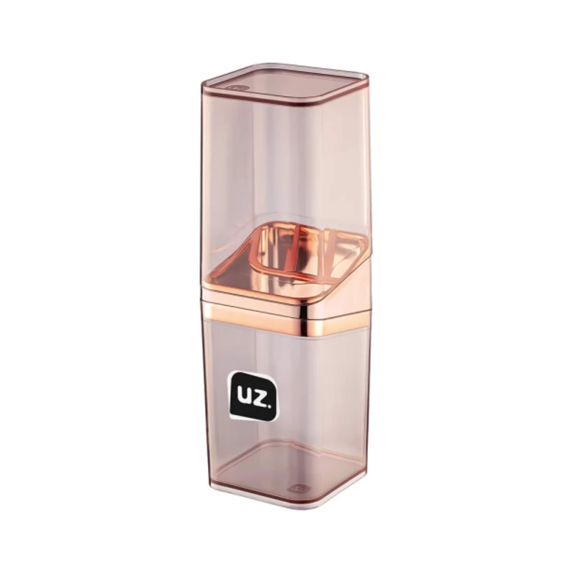 Porta Escova com Tampa Slim Metalizado Rose UZ Utilidades - UZ543-ROSE