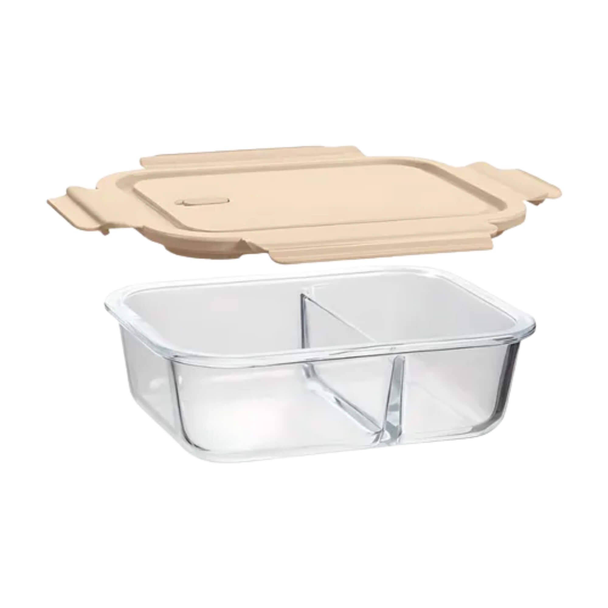 Pote de Vidro Borossilicato com Divisória Capuccino 1L UZ Utilidades - UZ7047-CAP