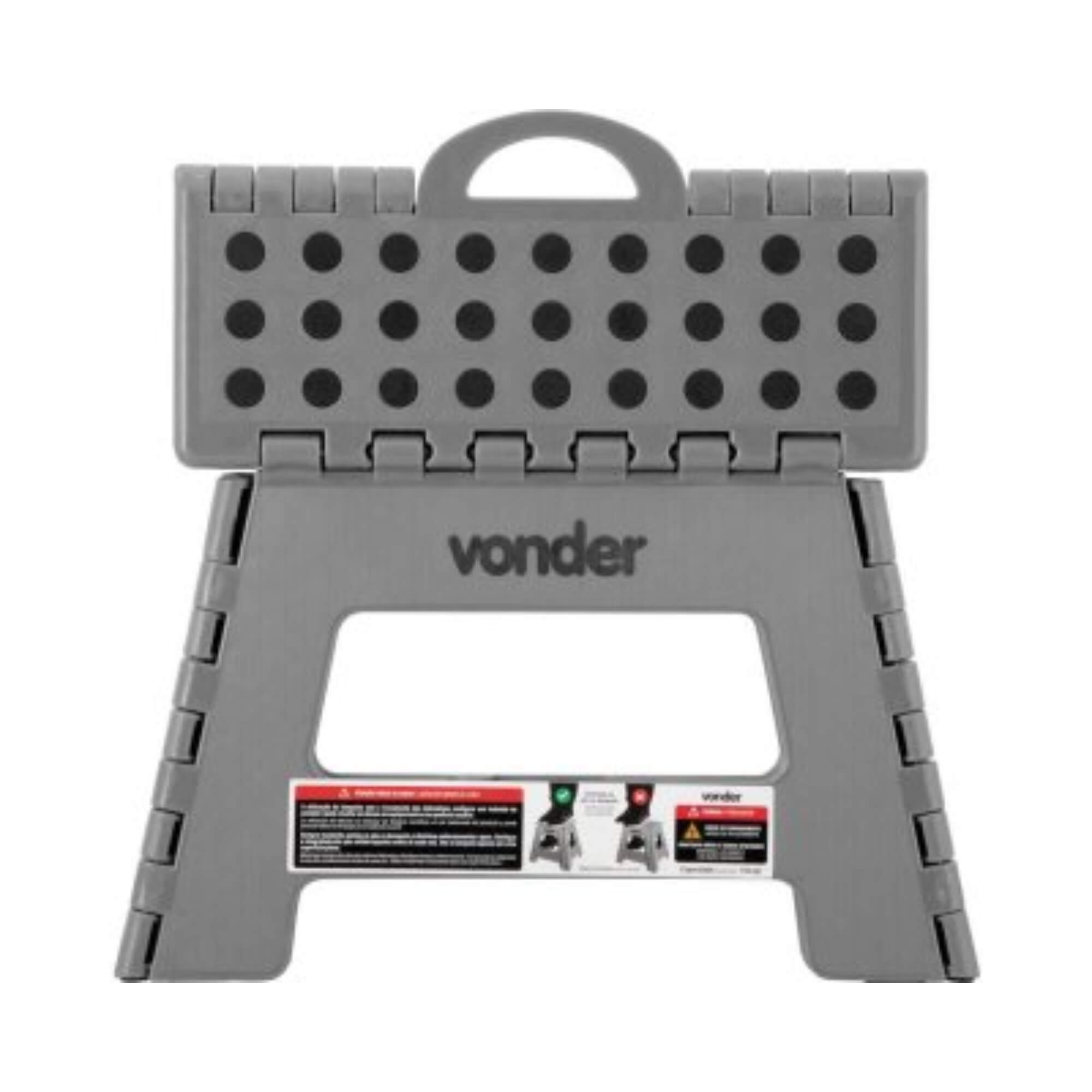 Banqueta Plástica Dobrável Cinza Altura 220 mm Vonder - 3540022004