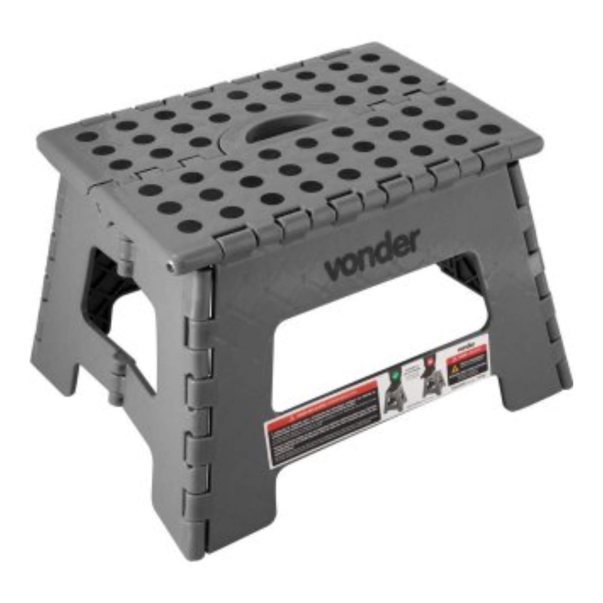 Banqueta Plástica Dobrável Cinza Altura 220 mm Vonder - 3540022004
