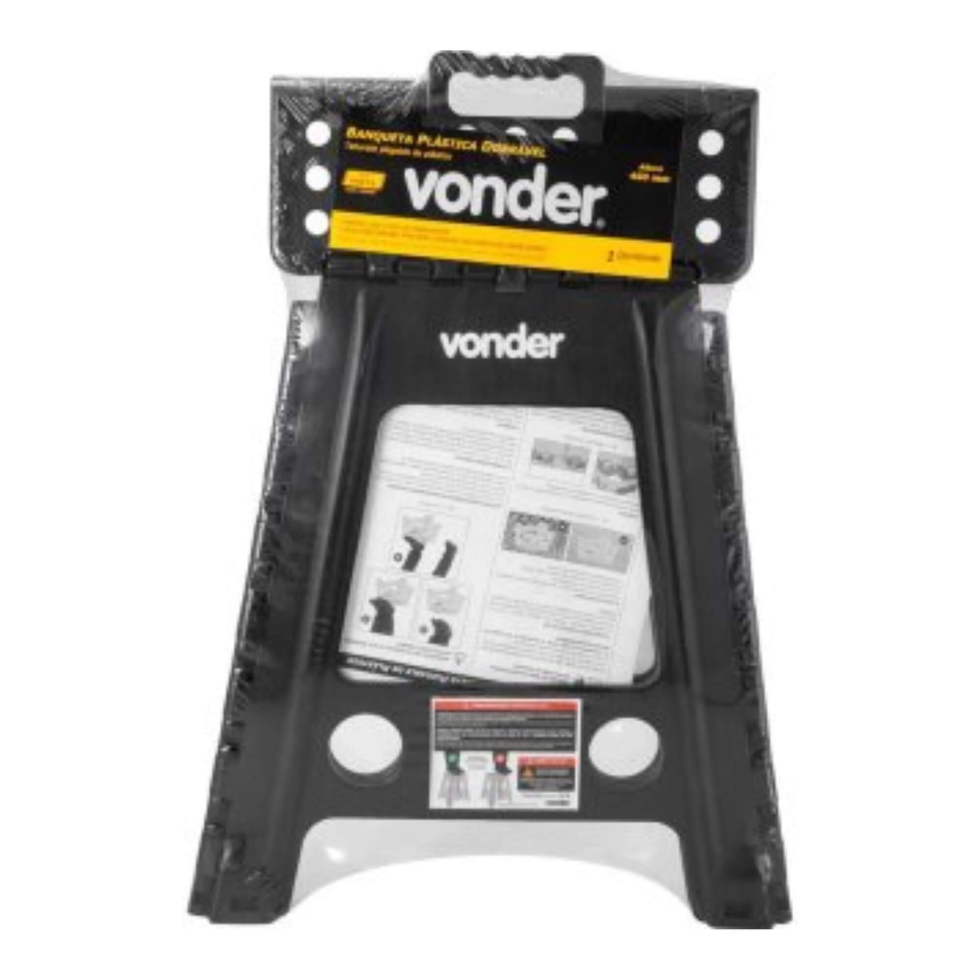 Banqueta Plástica Dobrável 450mm 150kgf Antiderrapante com Alça Vonder - 3540045002