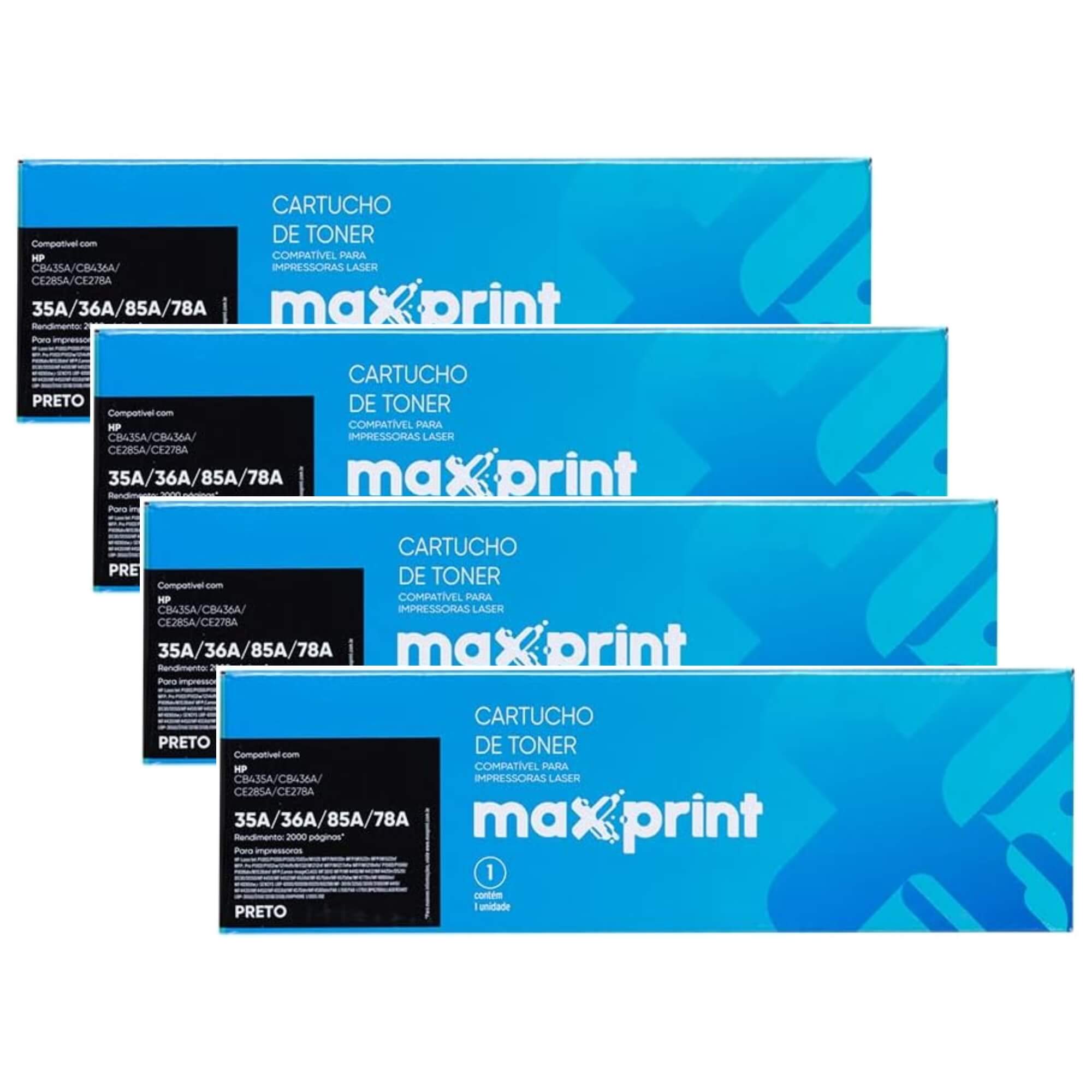 COMP 4 Cartucho Toner Preto Compatível 35a/36a/85a/78a - Maxprint