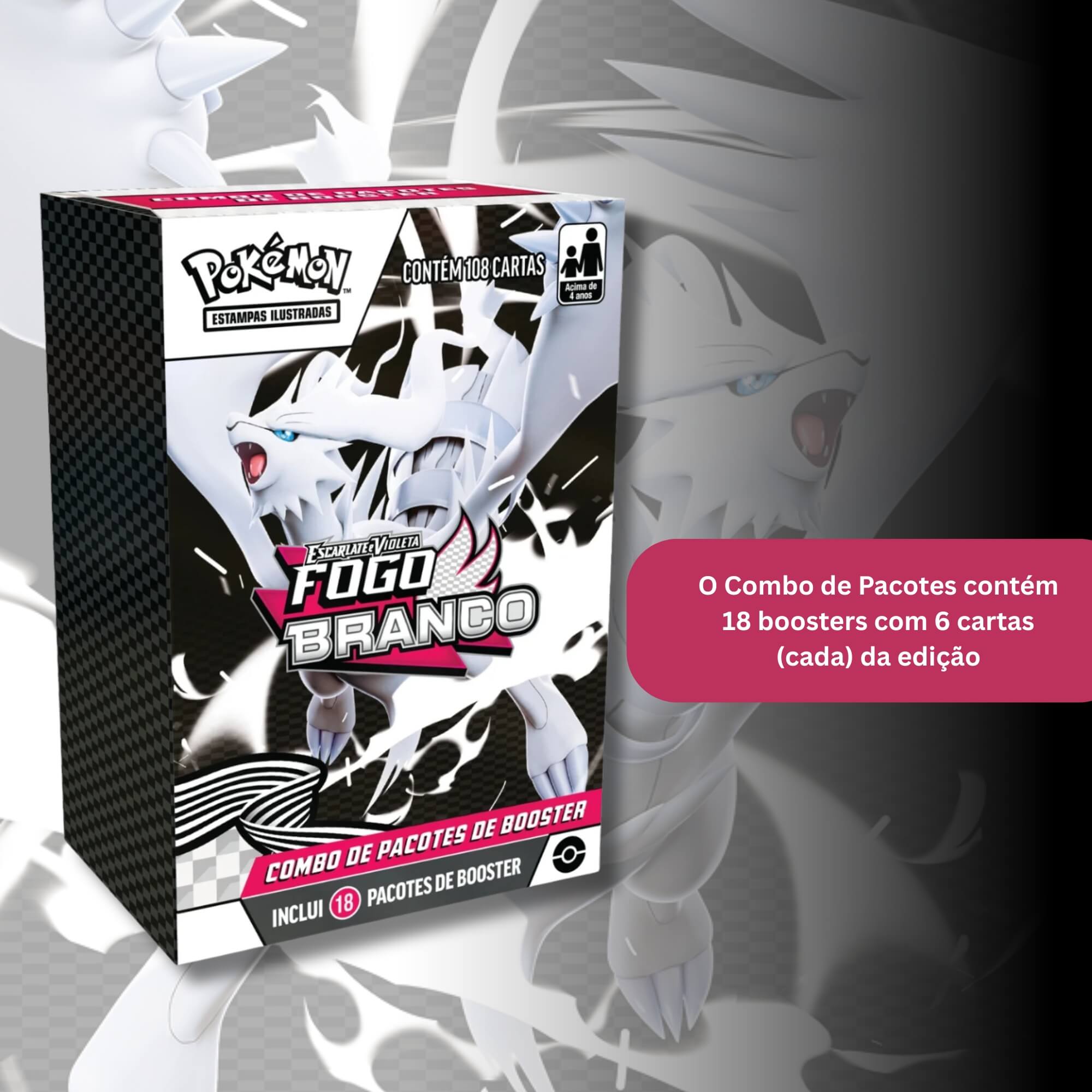 Pokemon Combo de Booster EV10.5 Fogo Branco Copag - 35905