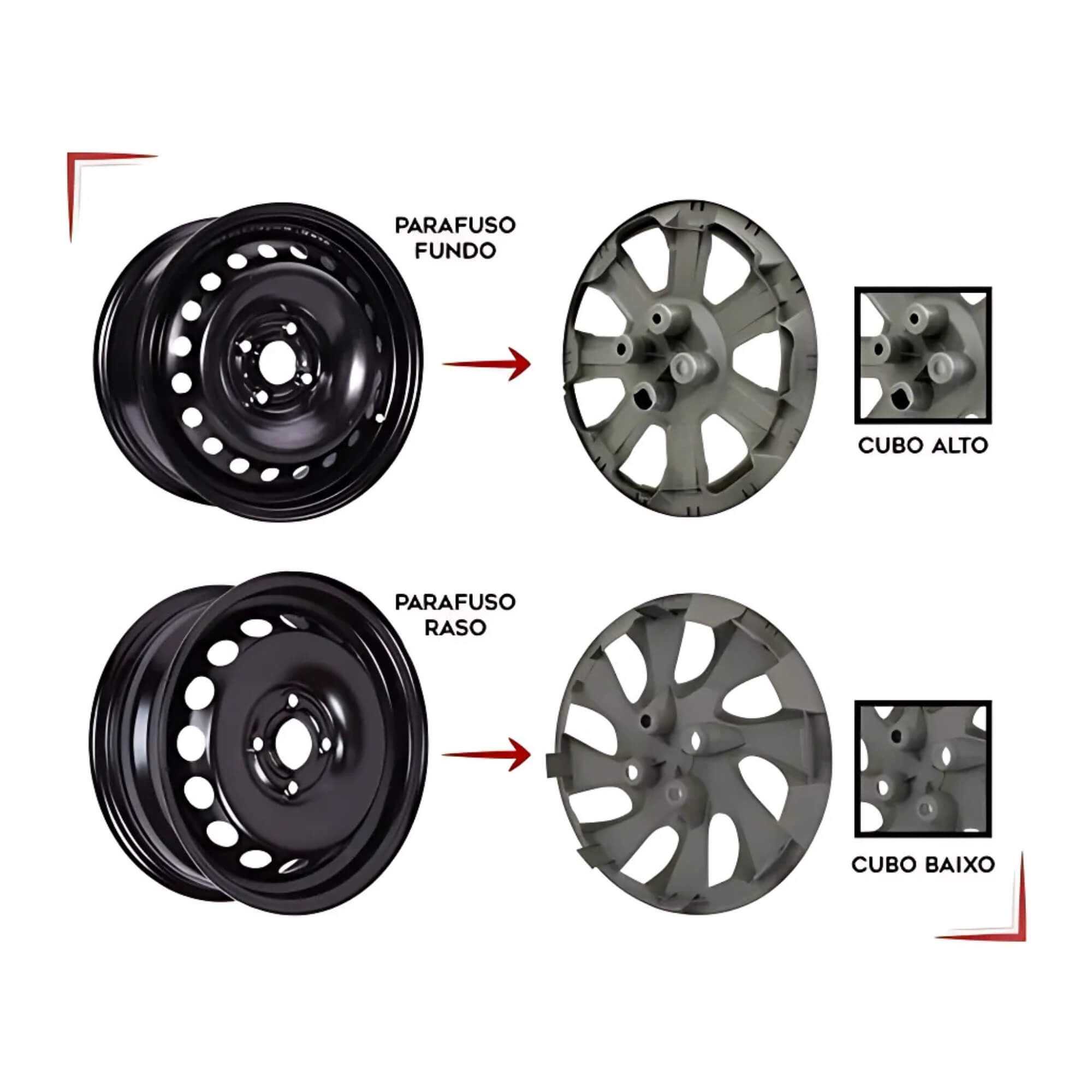 Calota Aro 15" cor Prata Modelo Fox 2015 Jogo c/ 4 Calotas Grid - 147CP-PTA-E