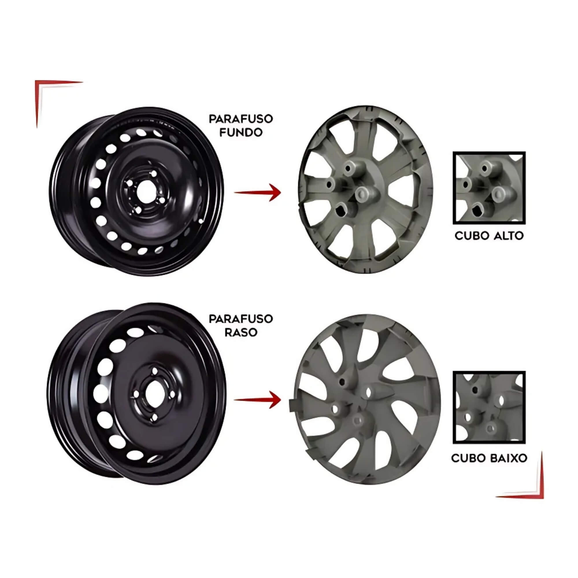Calota Aro 15" cor Prata modelo Saveiro 17/18 Jogo c/ 4 Calotas Grid - 248CP-PTA-E