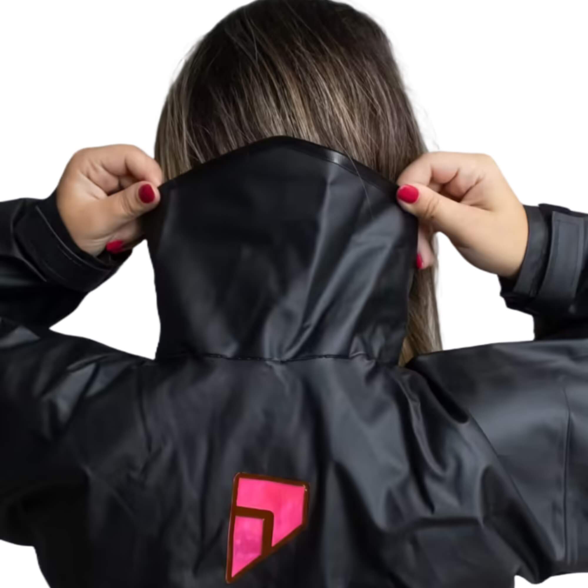COMP Conjunto Capa de Chuva de PVC Combate Gola Feminino Preta Pioneira - Escolha Tamanho Preto:G