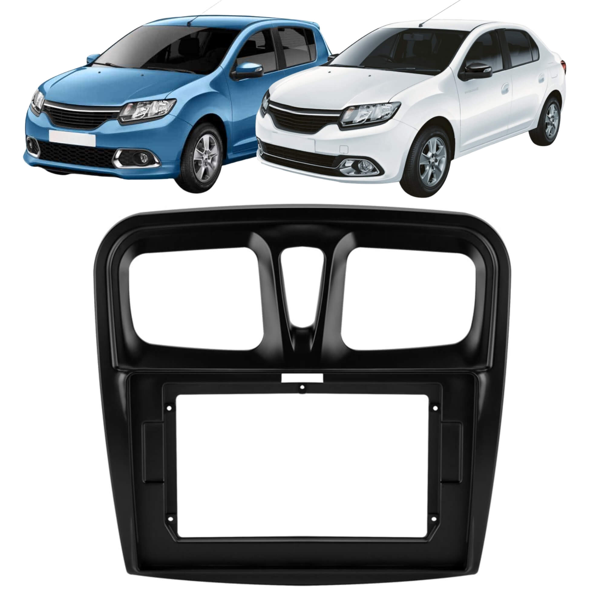 Moldura 10" preta compatível com Sandero e Logan a partir de 2015 Expex - EPX10RN001