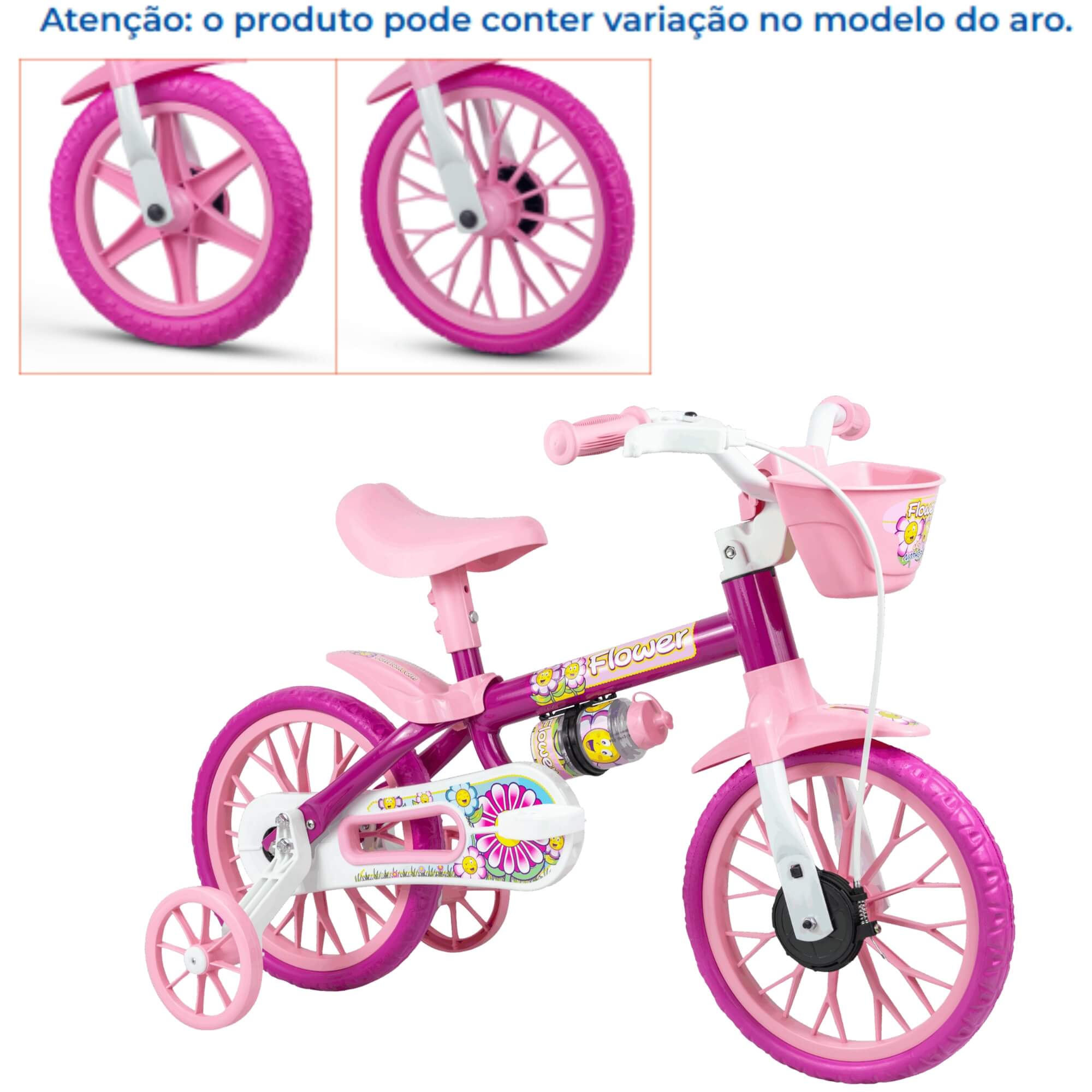 Bicicleta Infantil Aro 12" Flower Nathor - 100010160038
