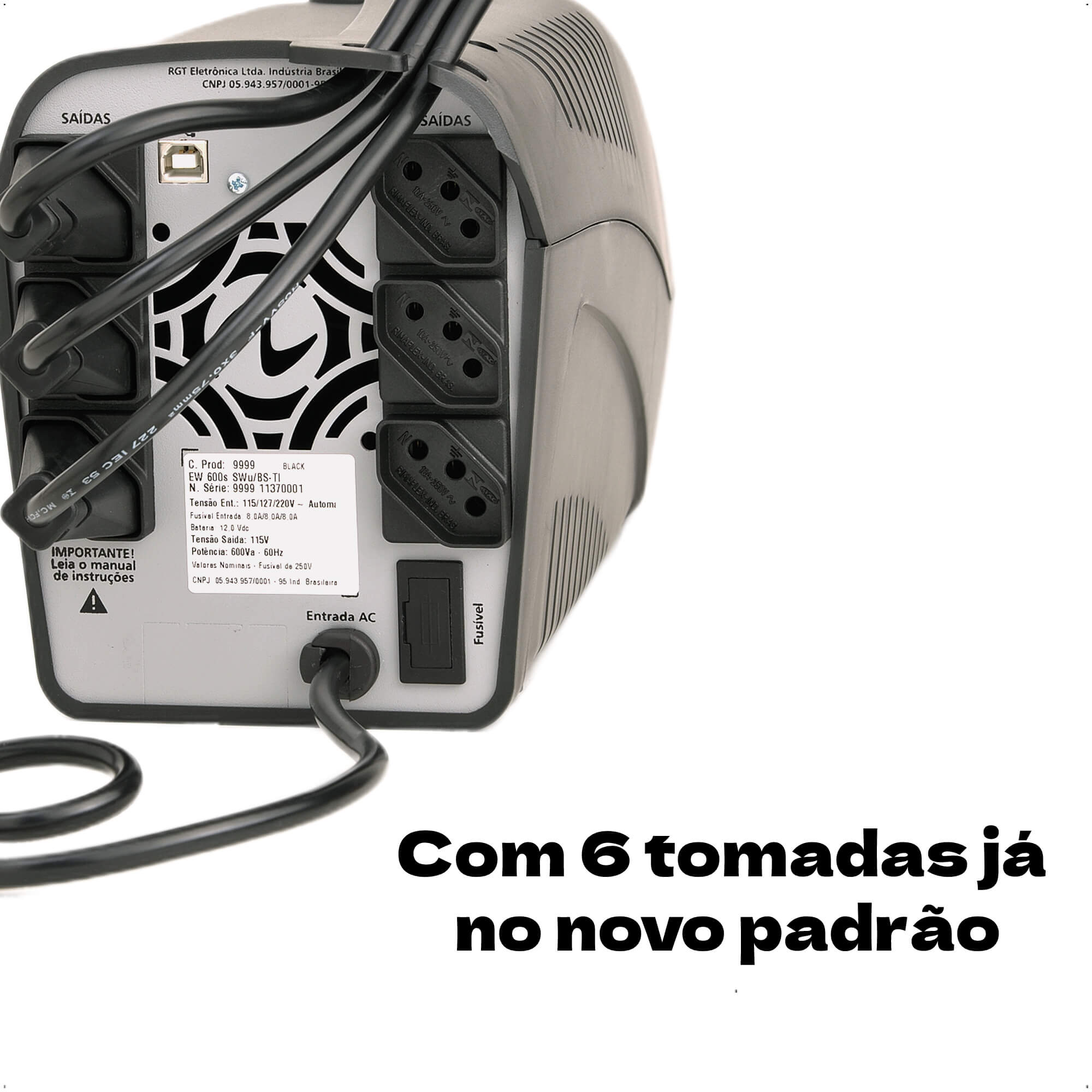 COMP Kit Nobreak Easy Way 1500VA GT CBU-TI Bivolt Entrada 115V 127V 220V e Saída 115V + Cabo Bateria 12v