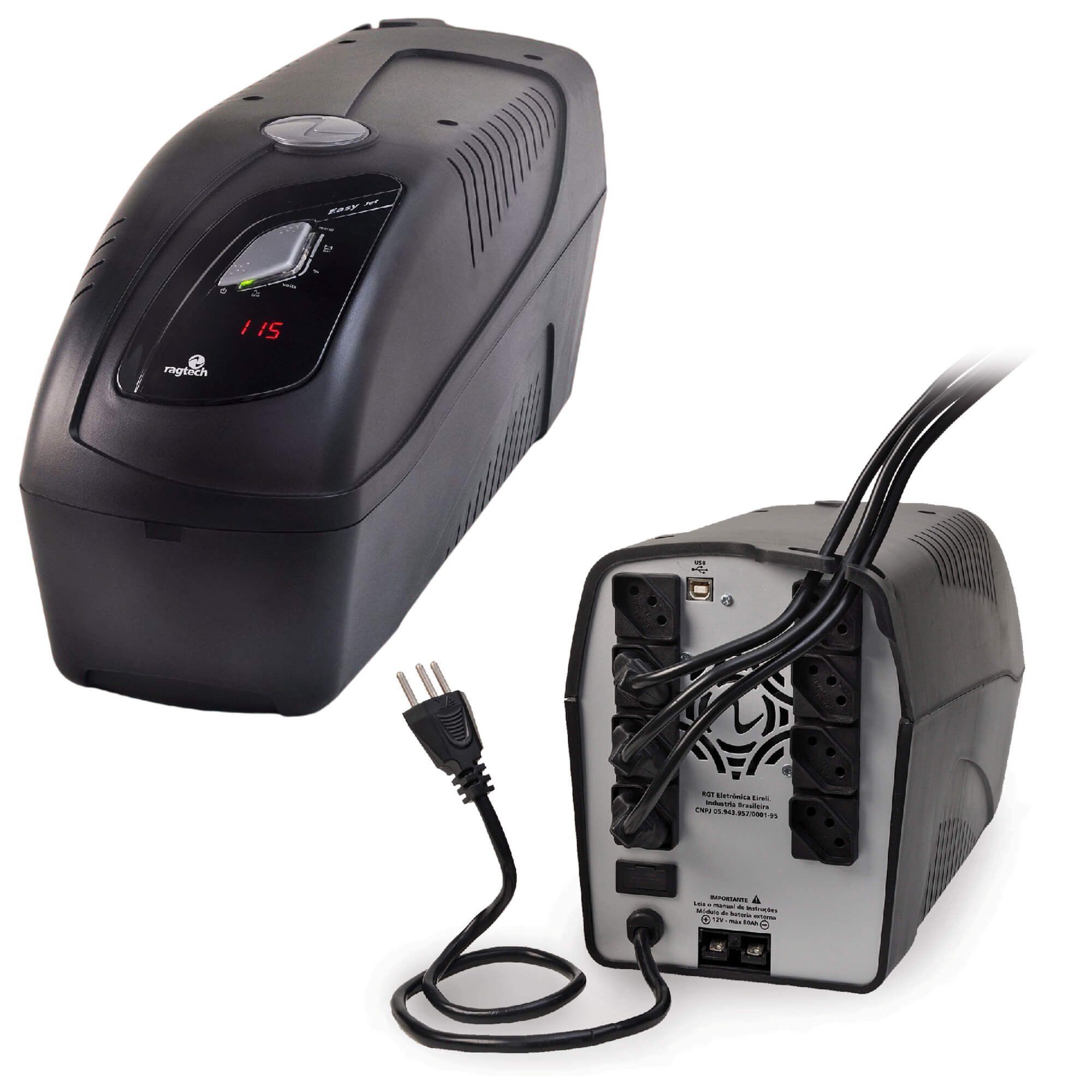 COMP Kit Nobreak Ragtech 2000VA CBUTI 20NEJ4222 Easy Jet Trivolt + Cabo de Bateria 24v