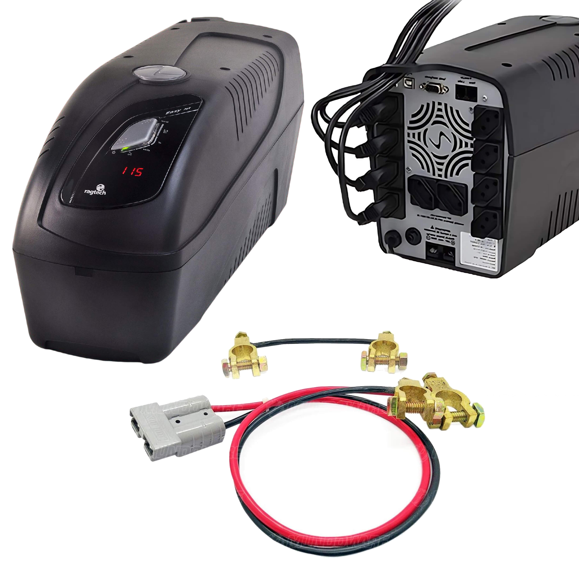 Kit Nobreak Ragtech 1400VA 4035 Senoidal Easy Pro Bivolt + Cabo de Bateria 24v