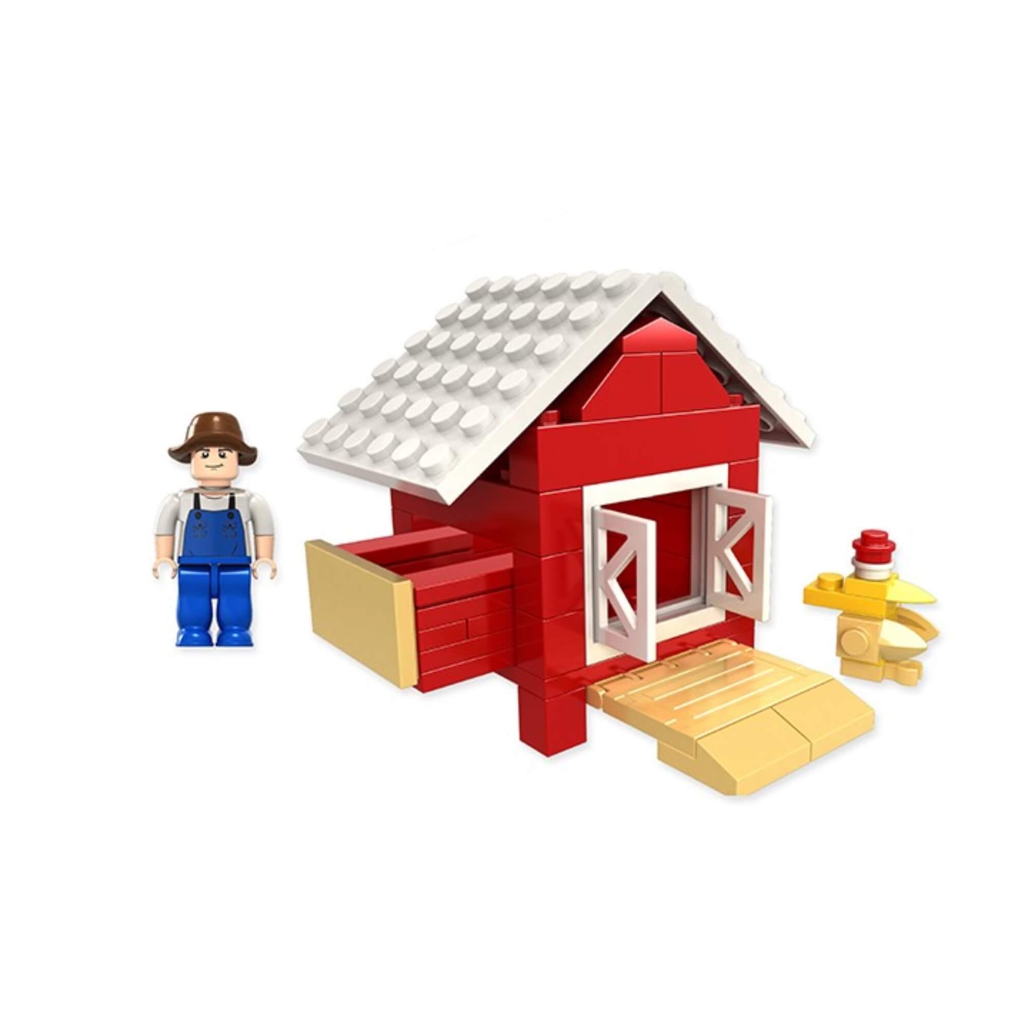 Brinquedo Infantil Blocos de Montar Fazenda Galinheiro 71 peças Xalingo - 28554