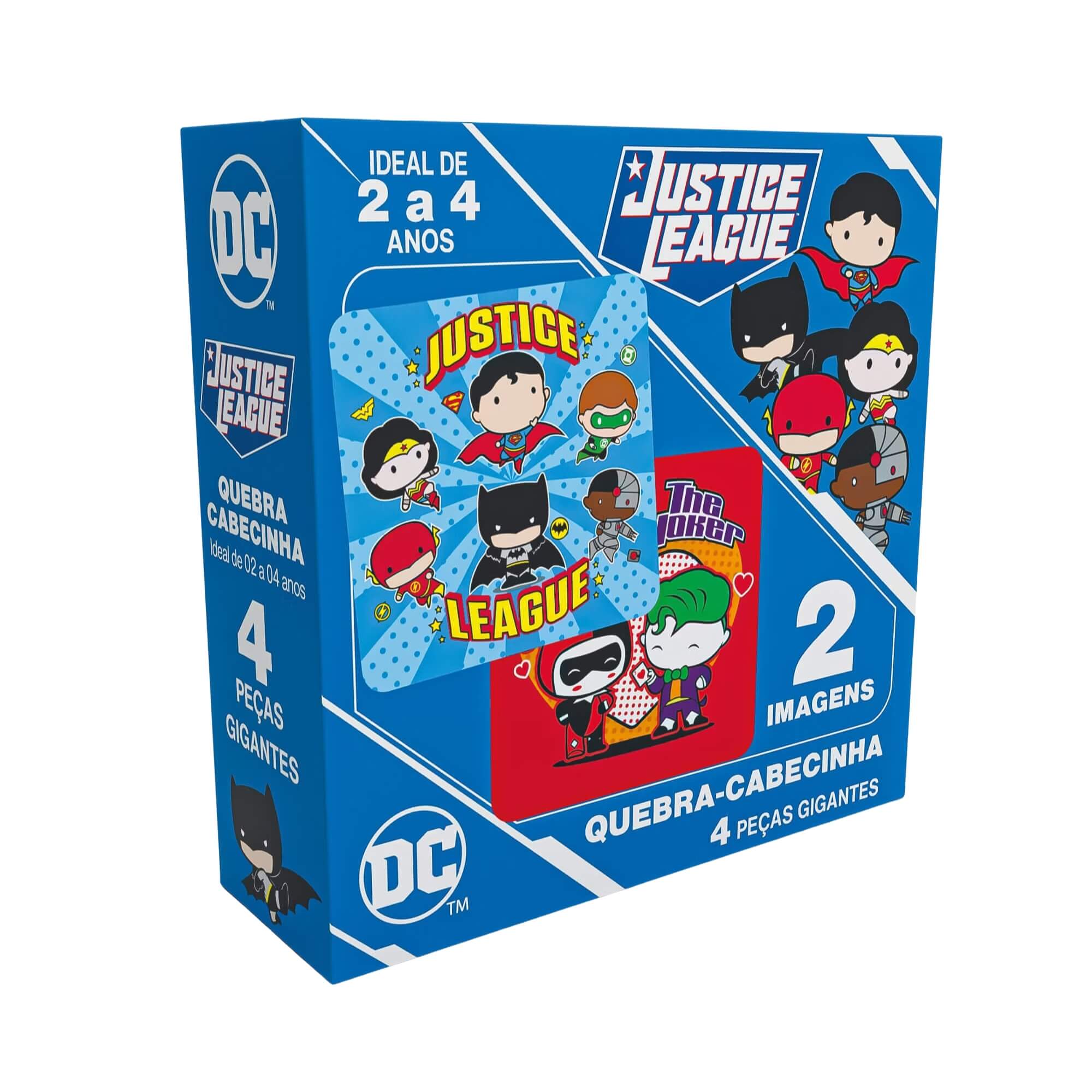 Jogo Infantil Quebra-cabecinha Liga da Justiça c/ 4 Peças Gigantes Cooper Fun - 00070