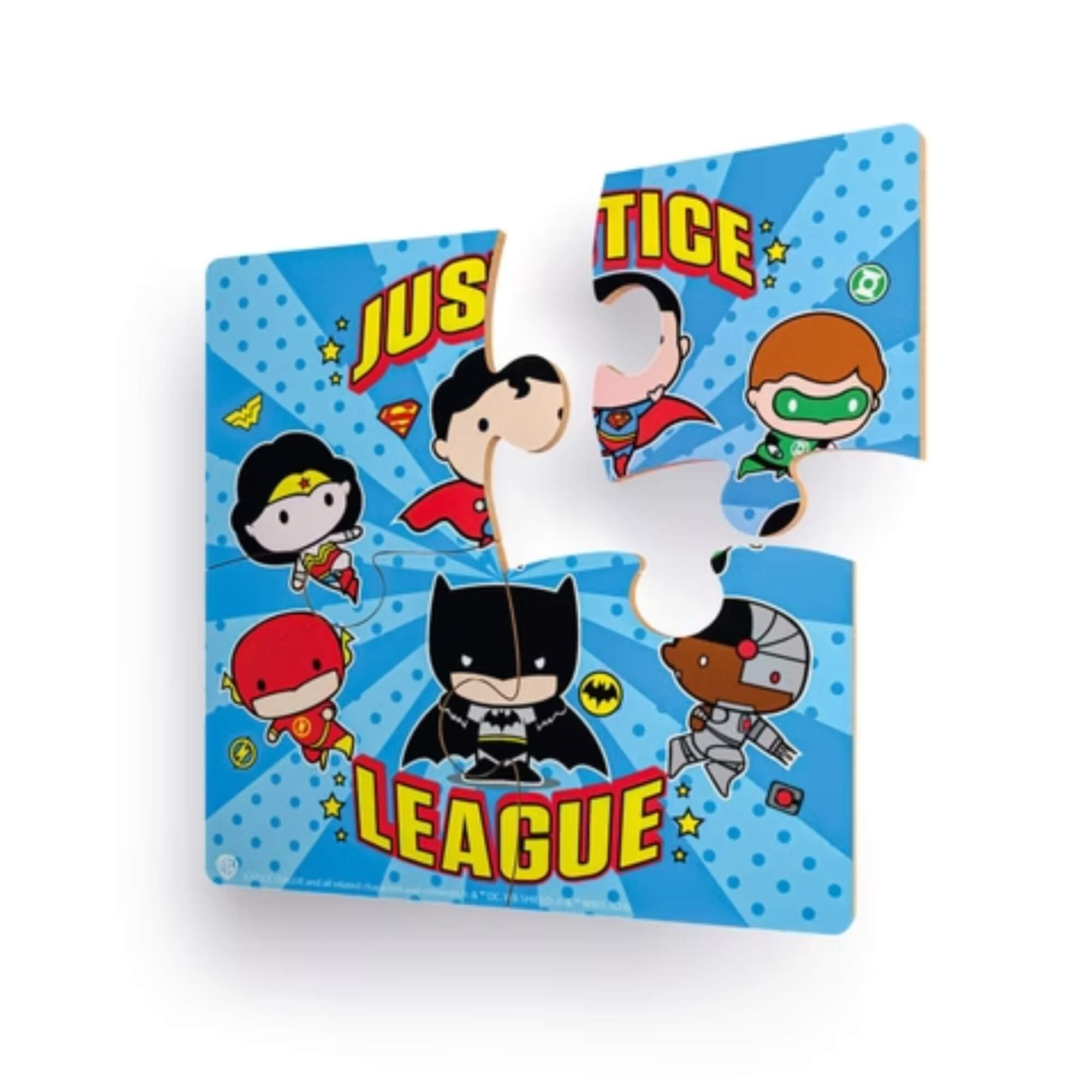 Jogo Infantil Quebra-cabecinha Liga da Justiça c/ 4 Peças Gigantes Cooper Fun - 00070