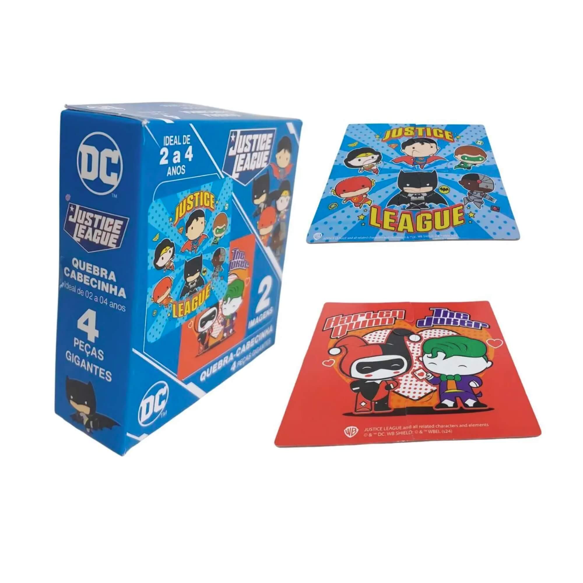 Jogo Infantil Quebra-cabecinha Liga da Justiça c/ 4 Peças Gigantes Cooper Fun - 00070