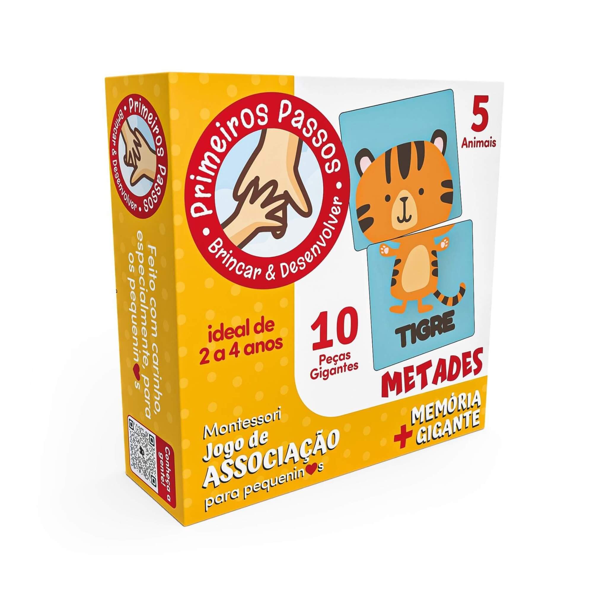 Jogo Associação para Pequeninos + Memória Metades - Peças Gigantes com 10 Peças Gigantes Cooper Fun - 00050
