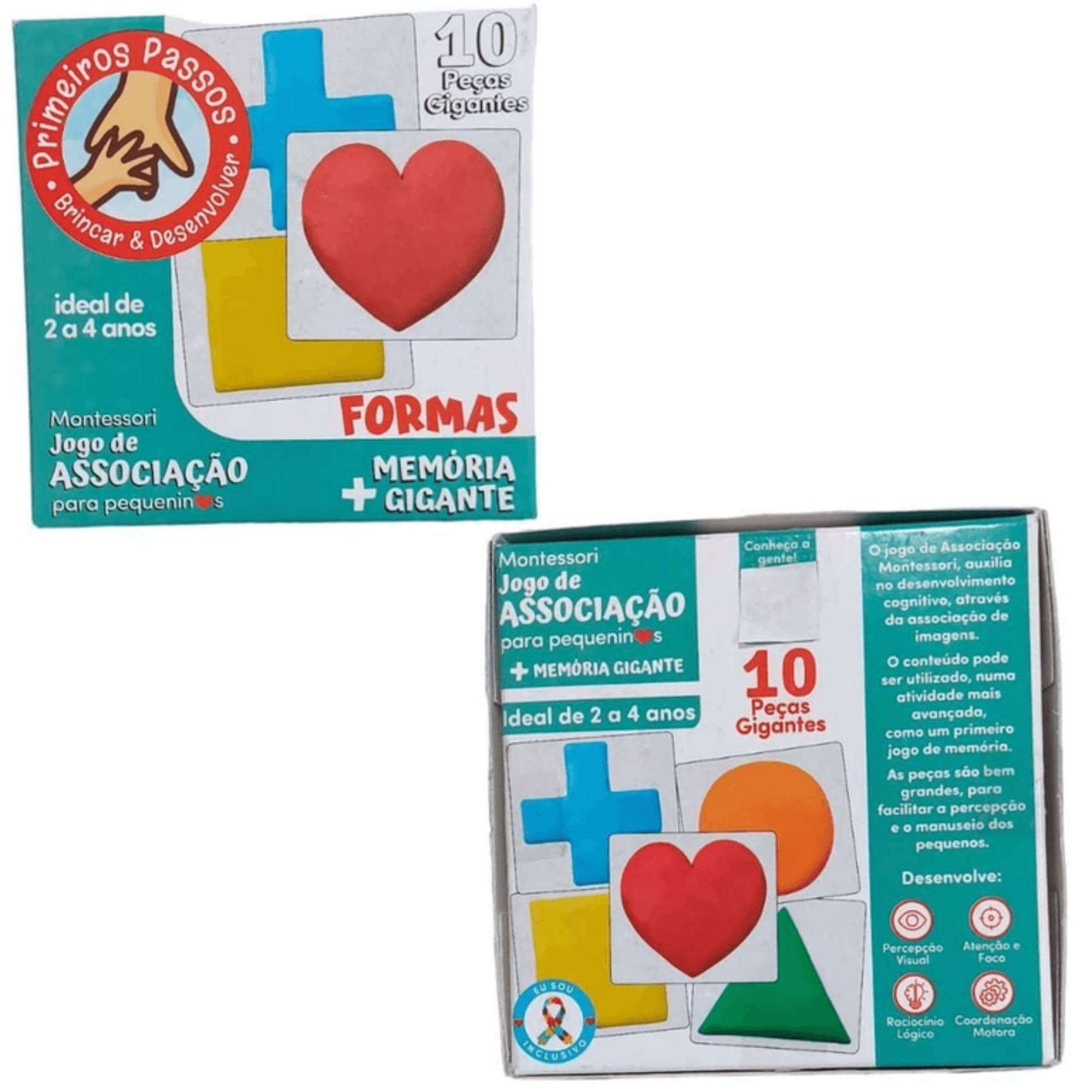 Brinquedo Cartas Aprendizagem: Memórias Gigante e Formas Cooper Fun - 00051