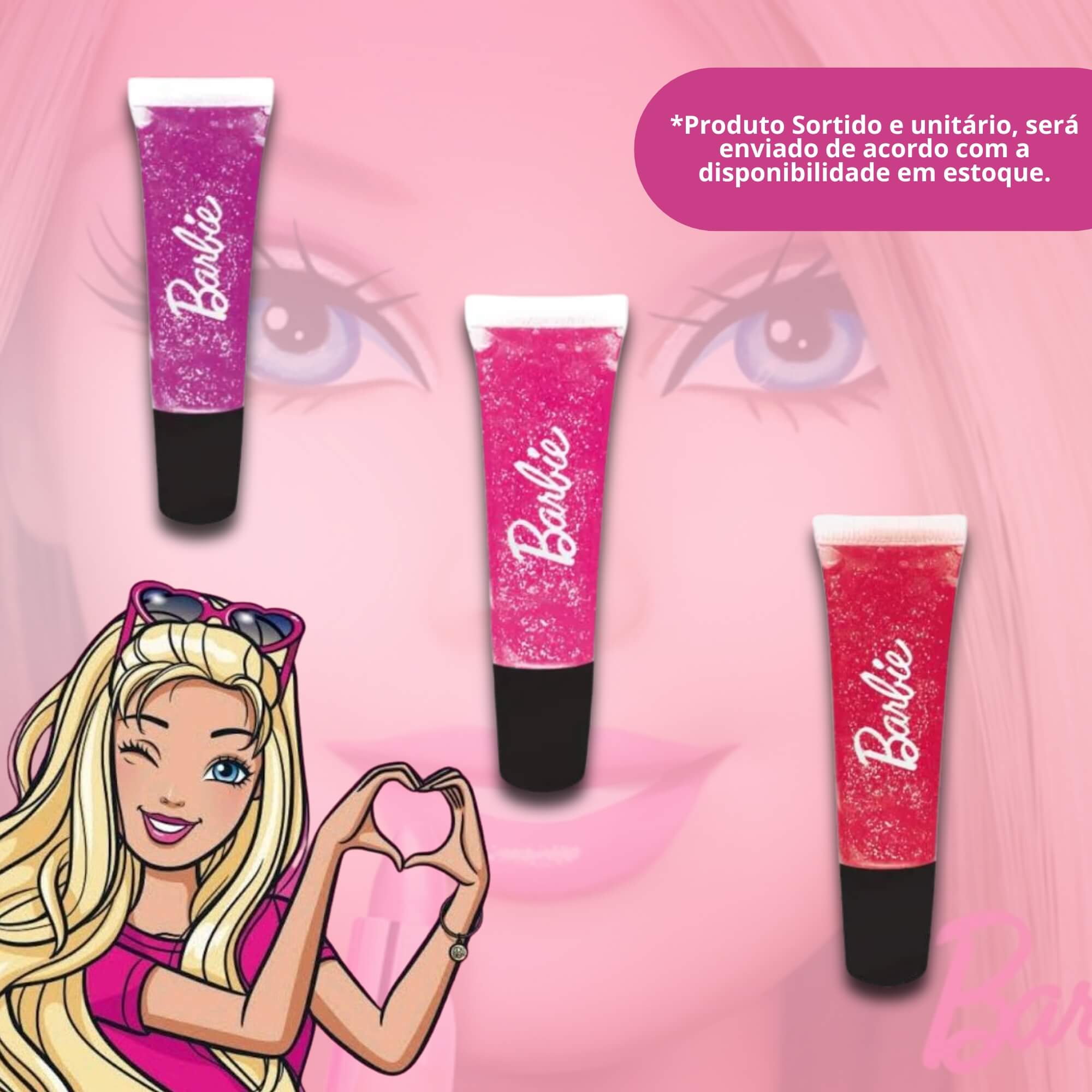 Gloss Brilho Labial Barbie Modelo Sortido e Unitário Multikids - BR2425