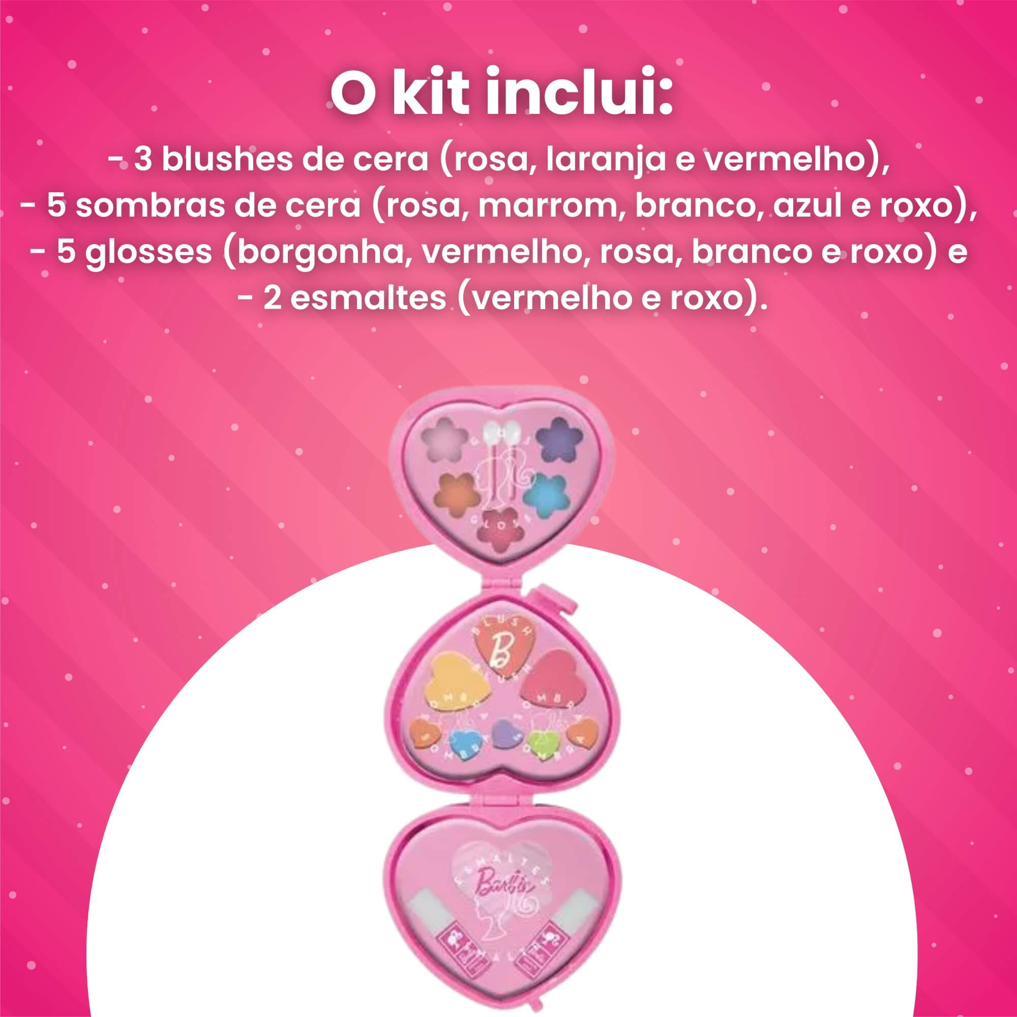Paleta de Maquiagem Infantil Love Barbie Multikids - BR2426