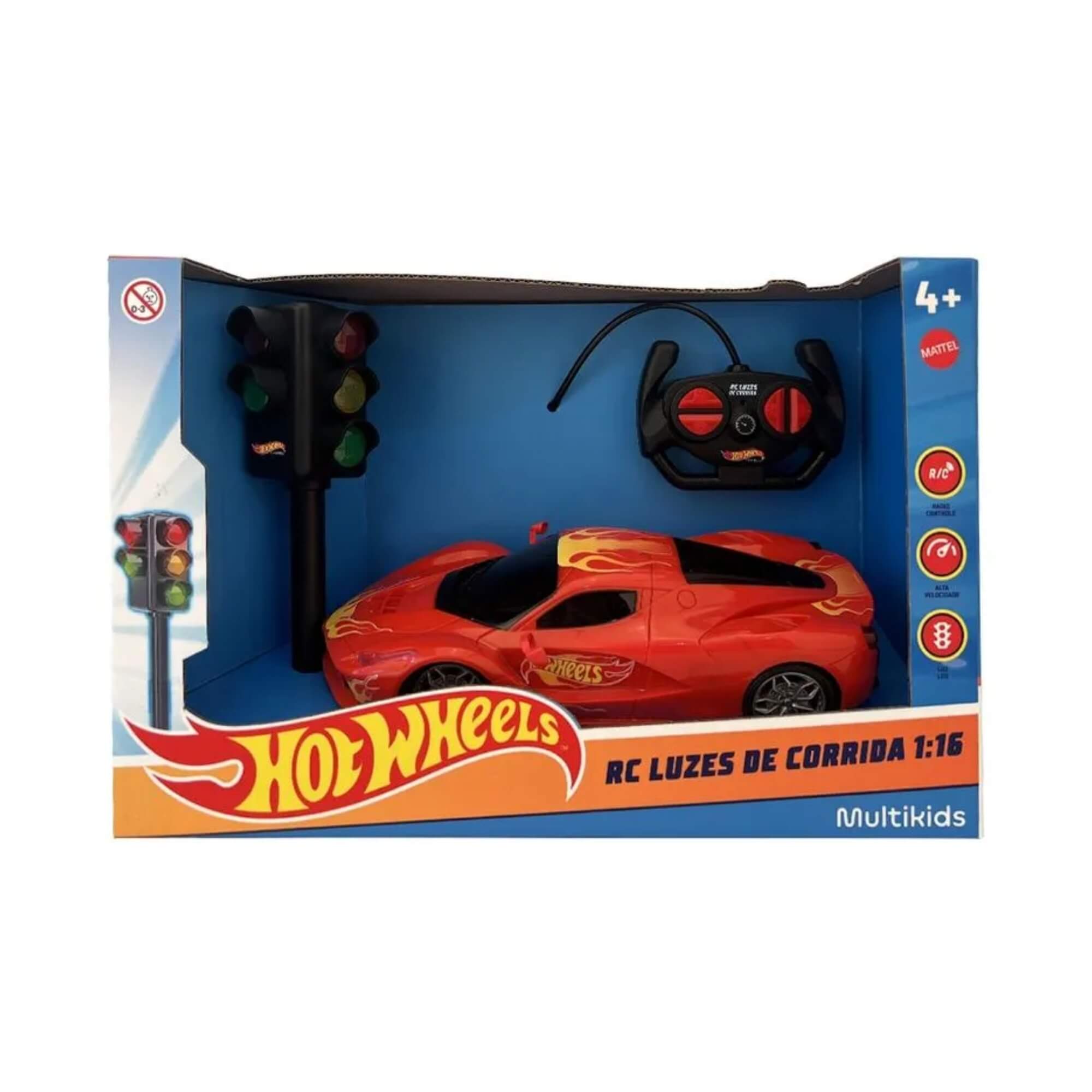 Brinquedo Infantil Carrinho de Controle Remoto Hot Wheels Vermelho Multikids - BR2446