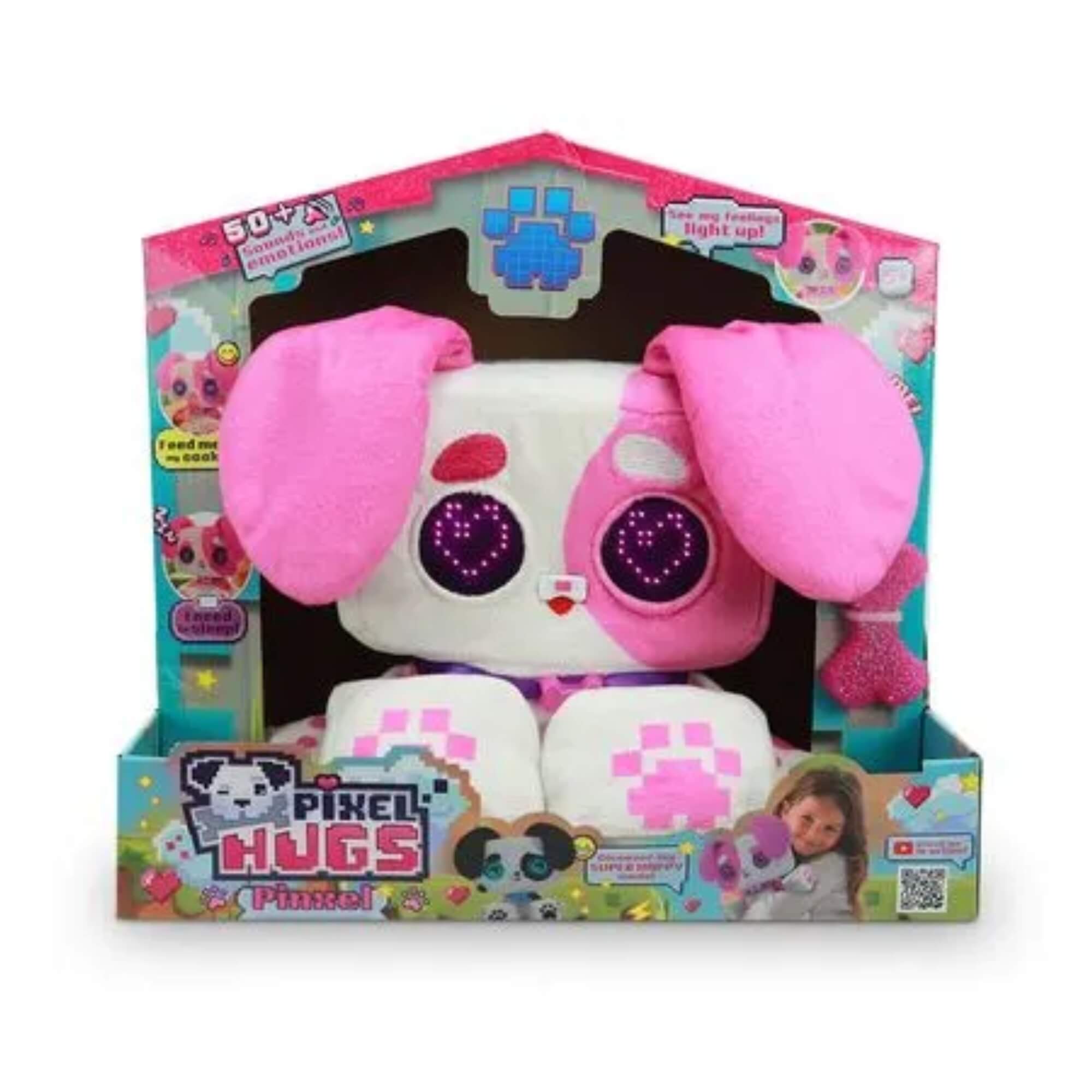 Pelúcia Infantil Interativa Pixel Hugs Pinxel Rosa Multikids - BR2456