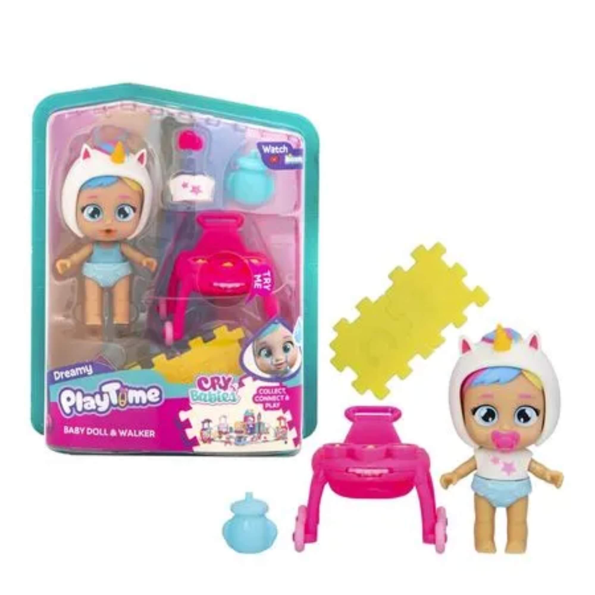 Boneca Infantil Cry Babies Playtime Dreamy com Carrinho Multikids - BR2463