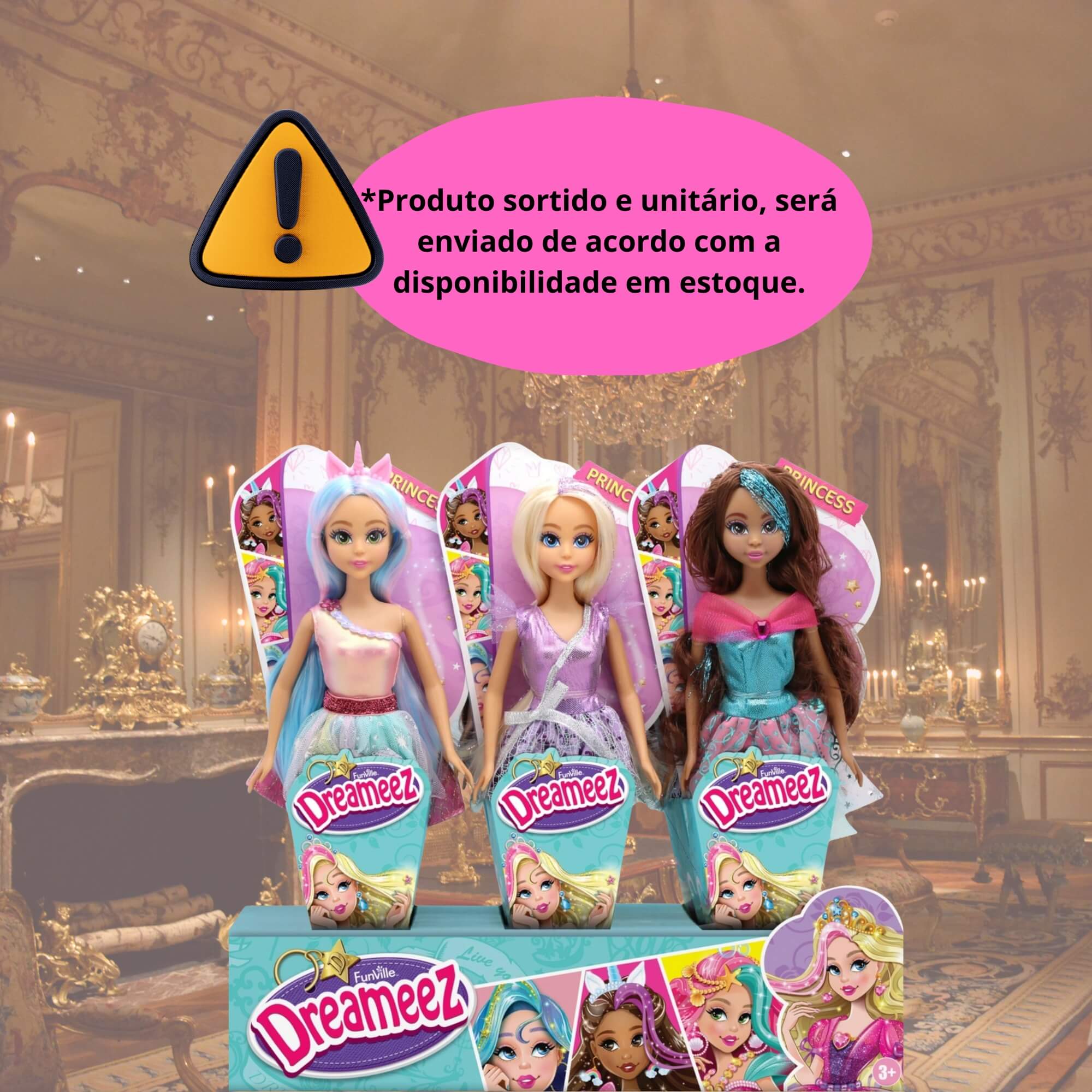 Boneca Dreameez Fashion Doll Princesa 29cm 1 unidade Sortida e Unitária Multikids - BR2487